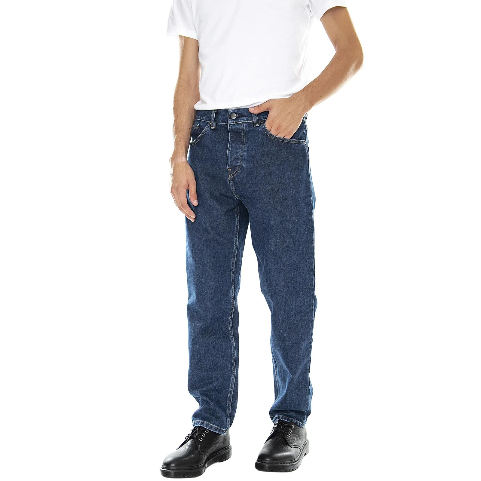 Mens Newel Blue Stone Wash Denim Jeans Pants