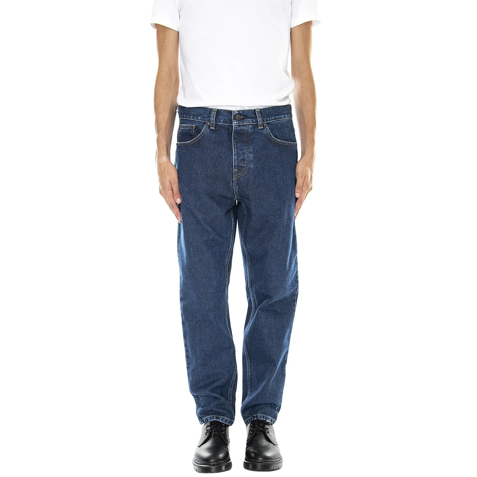 Mens Newel Blue Stone Wash Denim Jeans Pants - Image 2