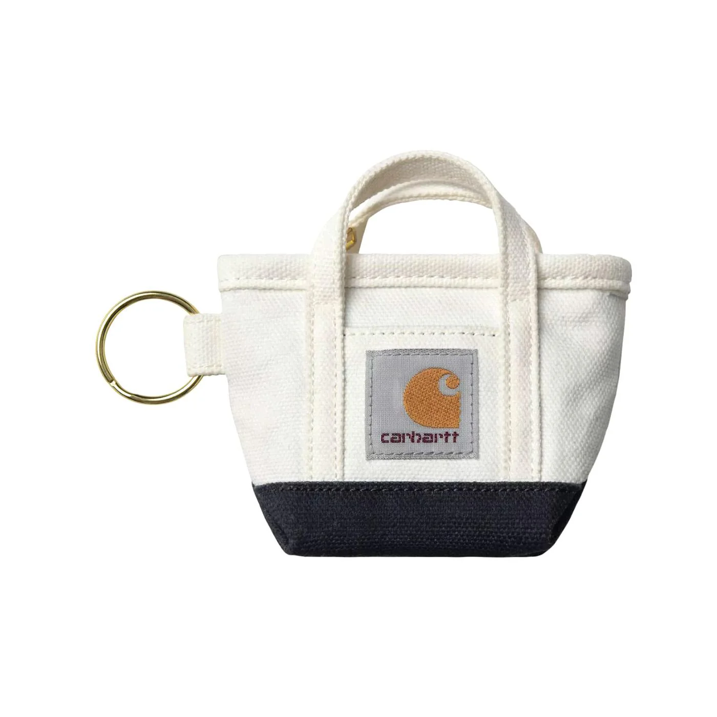 Mini Tote Bag Keychain Natural / Blue - White Keychain CARHARTT WIP ACCESSORIES