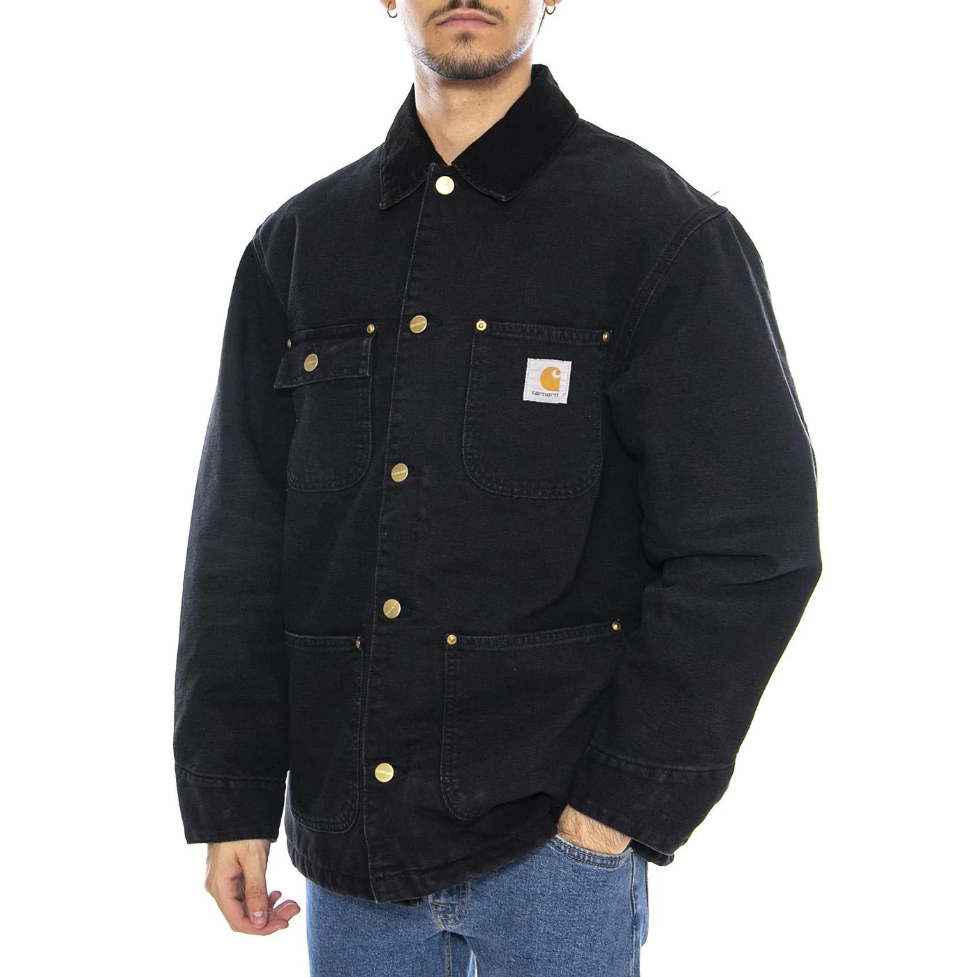 OD Detroit Chore Coat Black / Black - Men's Black Jacket CARHARTT WIP