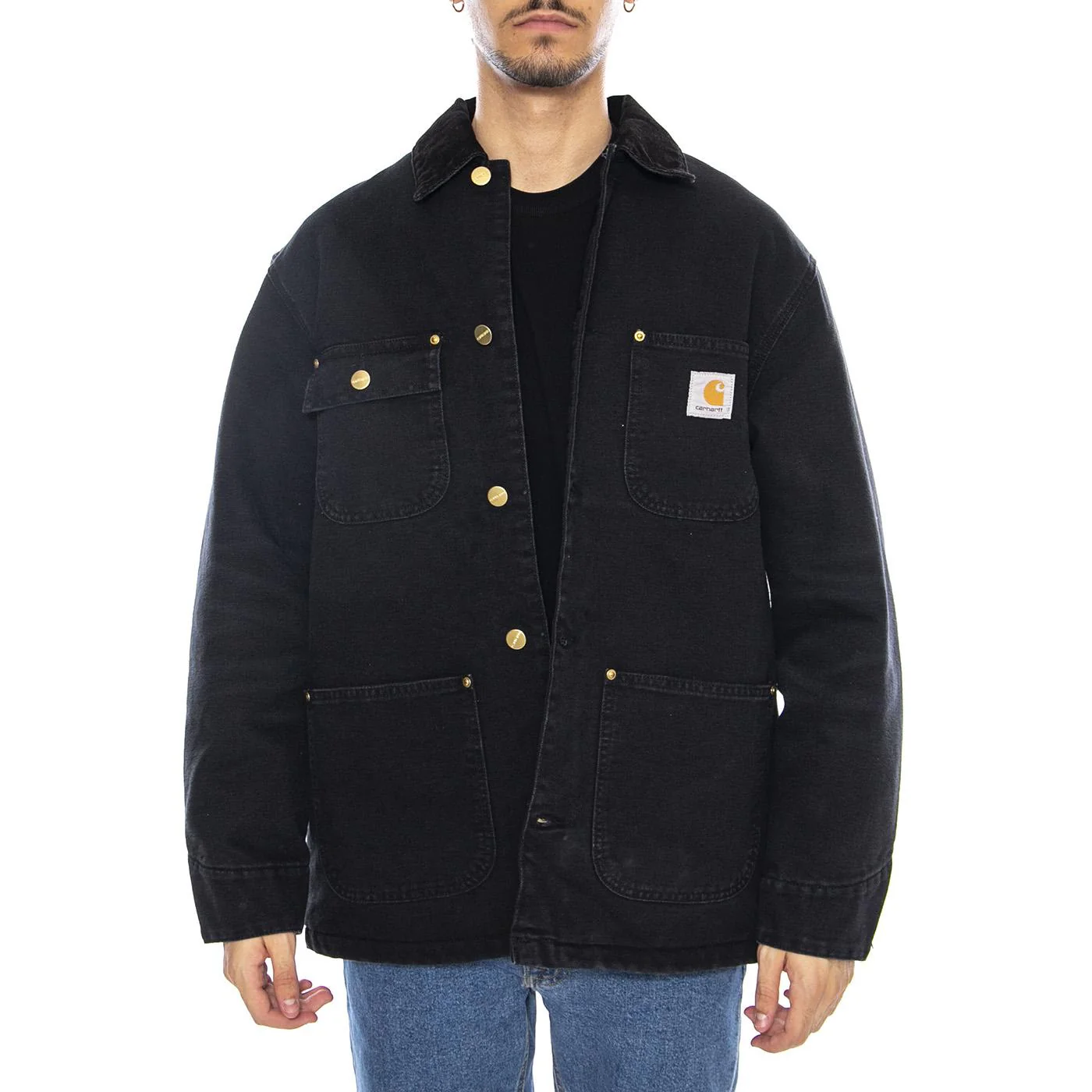 OD Detroit Chore Coat Black / Black - Men's Black Jacket CARHARTT WIP - Image 2