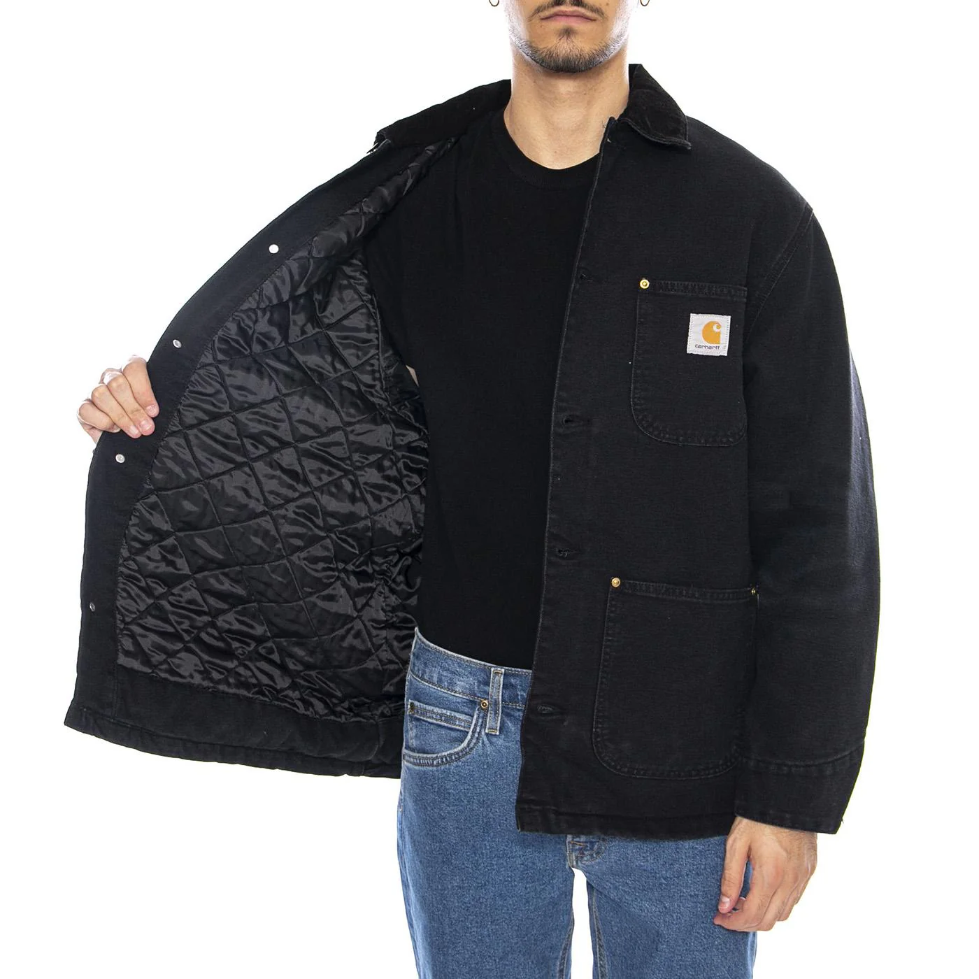 OD Detroit Chore Coat Black / Black - Men's Black Jacket CARHARTT WIP - Image 4