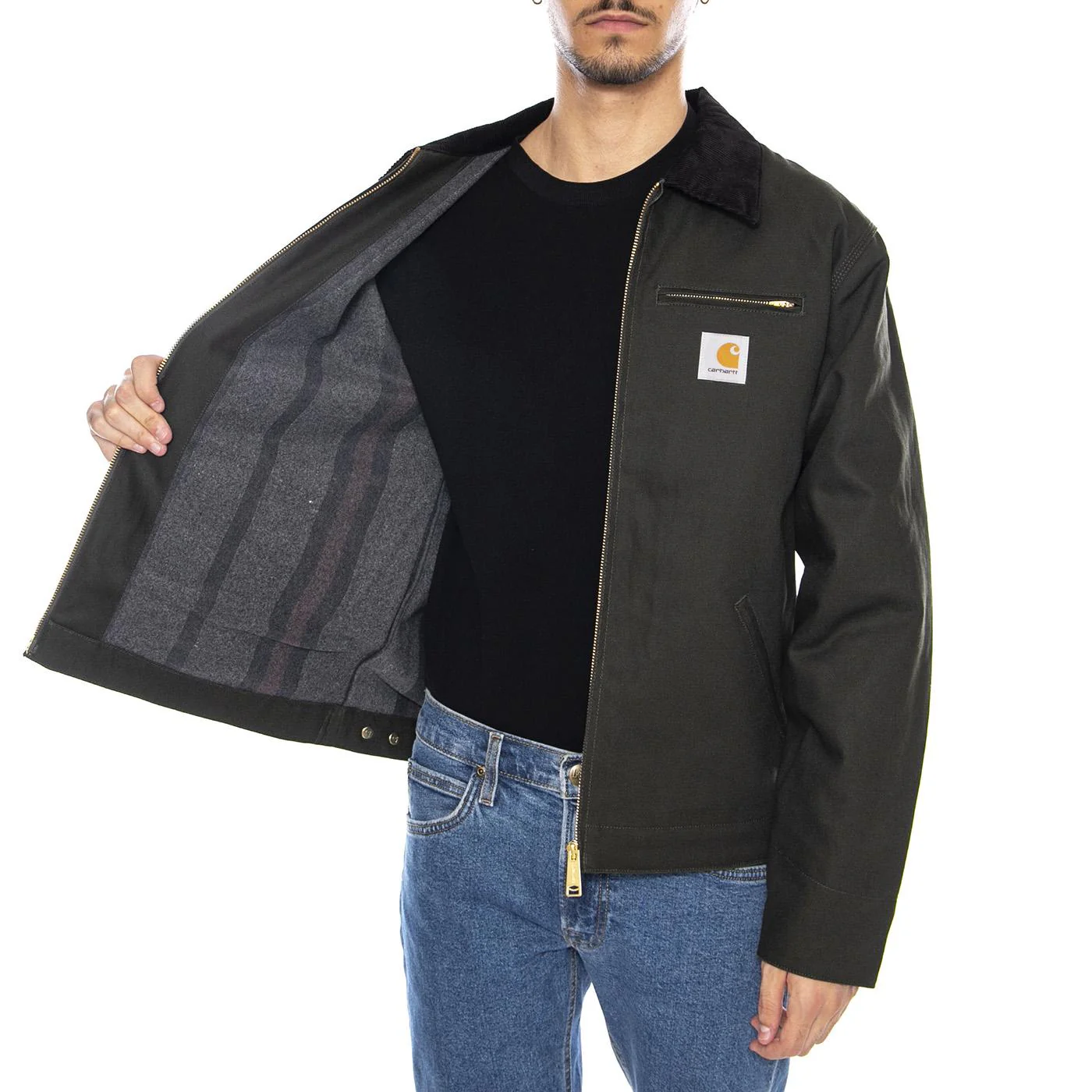 OG Detroit' Jacket Olive / Black - Men's Green Jacket CARHARTT WIP - Image 4