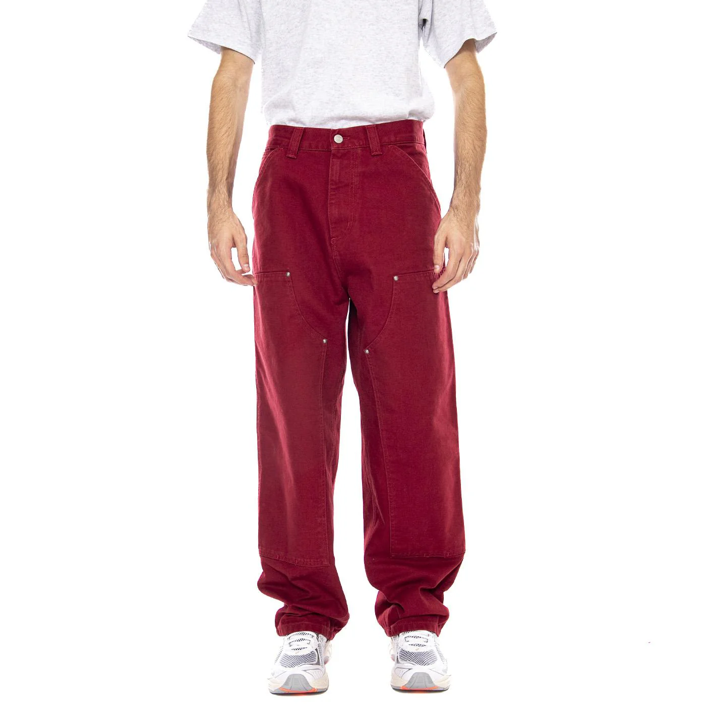 OG Double Knee Pant Scarlet - Men's Bordeaux Carhartt WIP Pants - Image 2