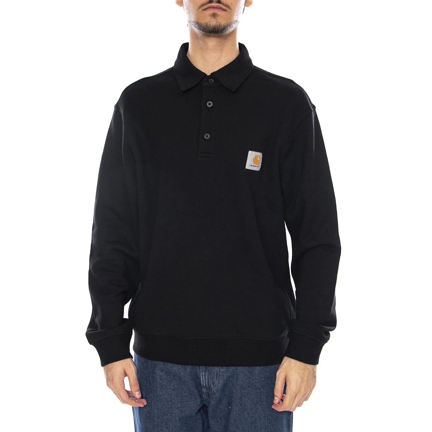 Polo Sweat Black - Men's Long Sleeve Polo Black Men's CARHARTT WIP - Image 2