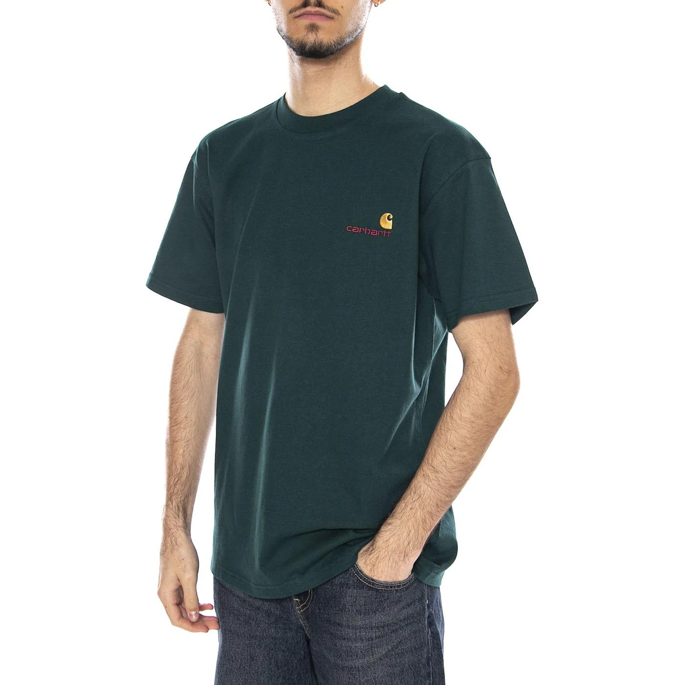 S/S American Script T-Shirt -- Men's Dark Fir T-Shirt CARHARTT WIP