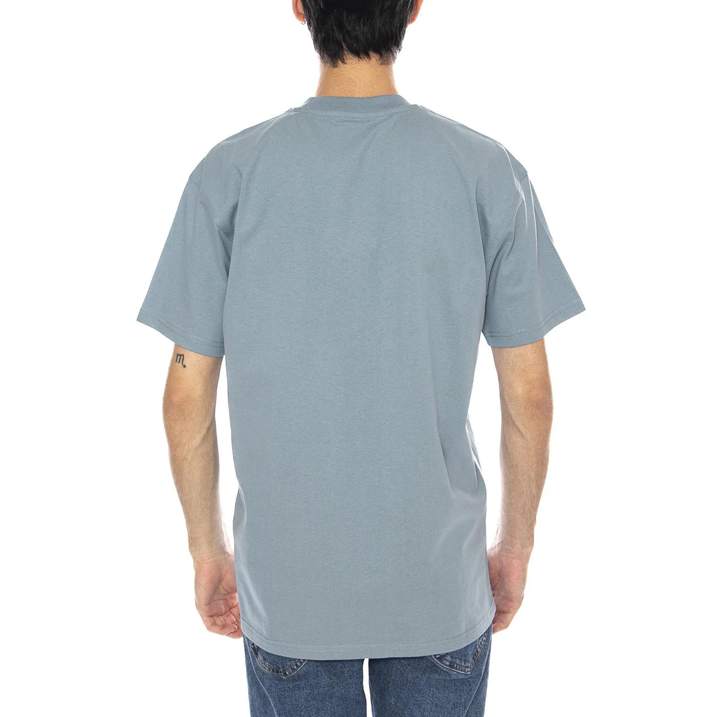 S/S American Script T-Shirt Citadel - Men's Crew Neck T-Shirt Medium Blue Men's CARHARTT WIP - Image 3