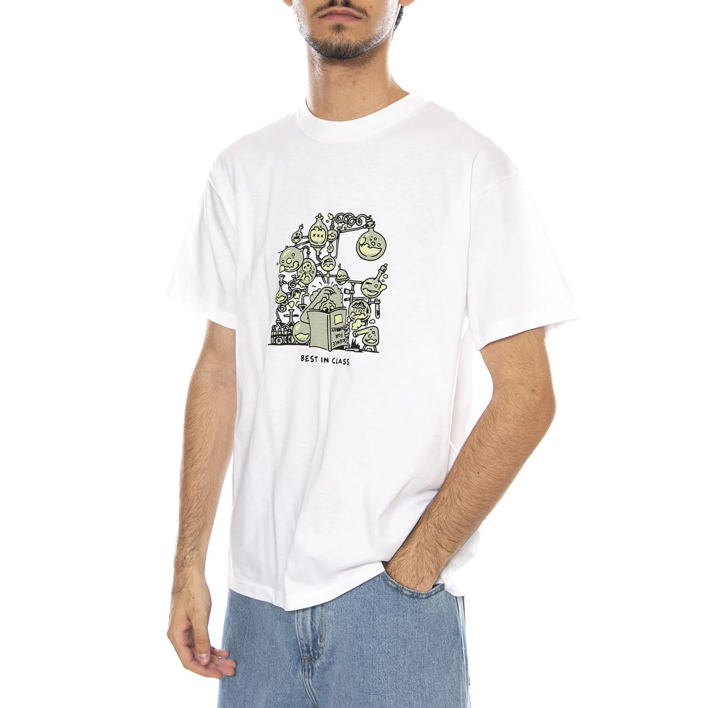 S/S Beaker T-Shirt White - Men's Crew Neck T-Shirt White Men's CARHARTT WIP