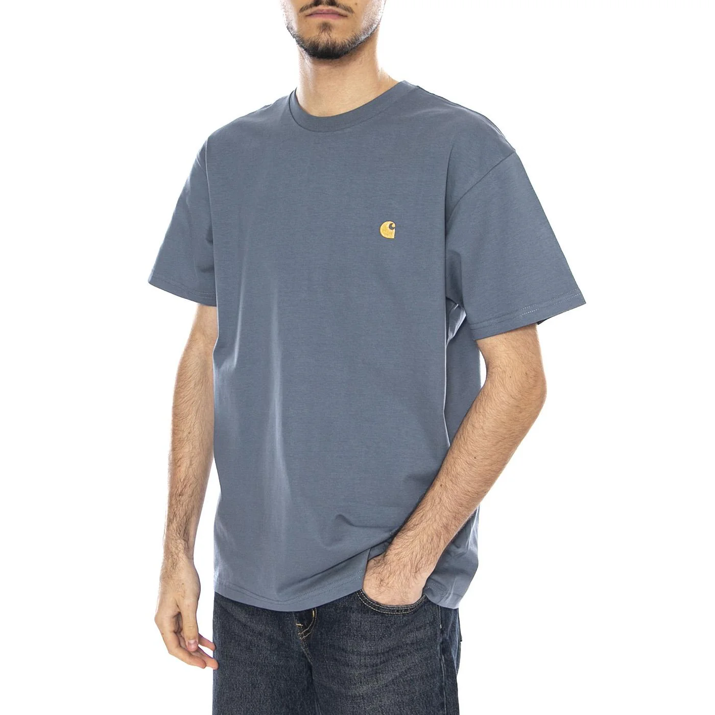 S/S Chase T-Shirt -- Men's Angelite / Gold T-Shirt CARHARTT WIP