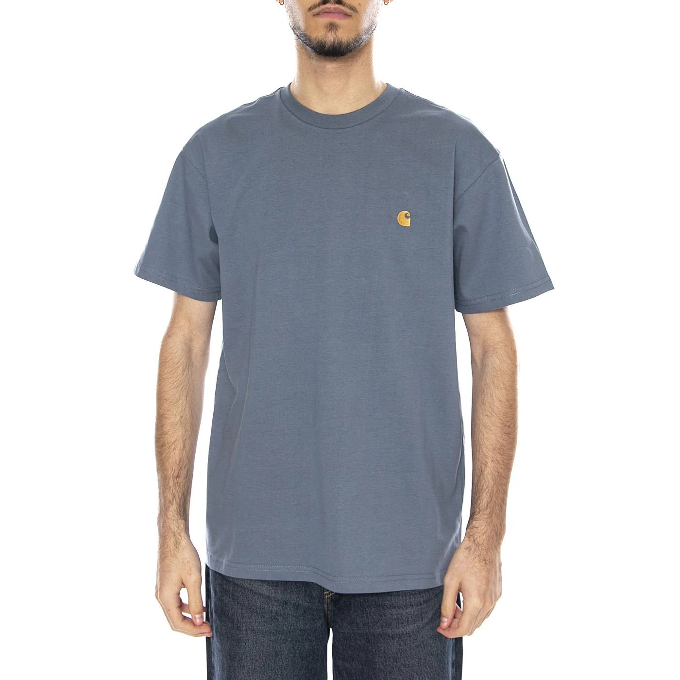 S/S Chase T-Shirt -- Men's Angelite / Gold T-Shirt CARHARTT WIP - Image 2
