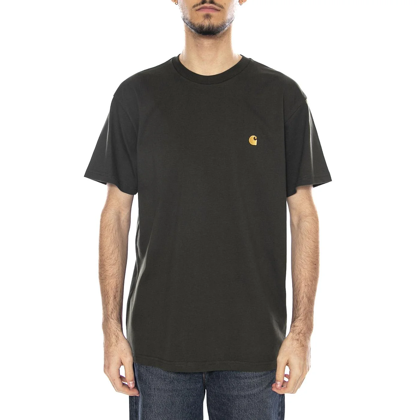 S/S Chase T-Shirt -- Men's Olive / Gold Green T-Shirt CARHARTT WIP - Image 2