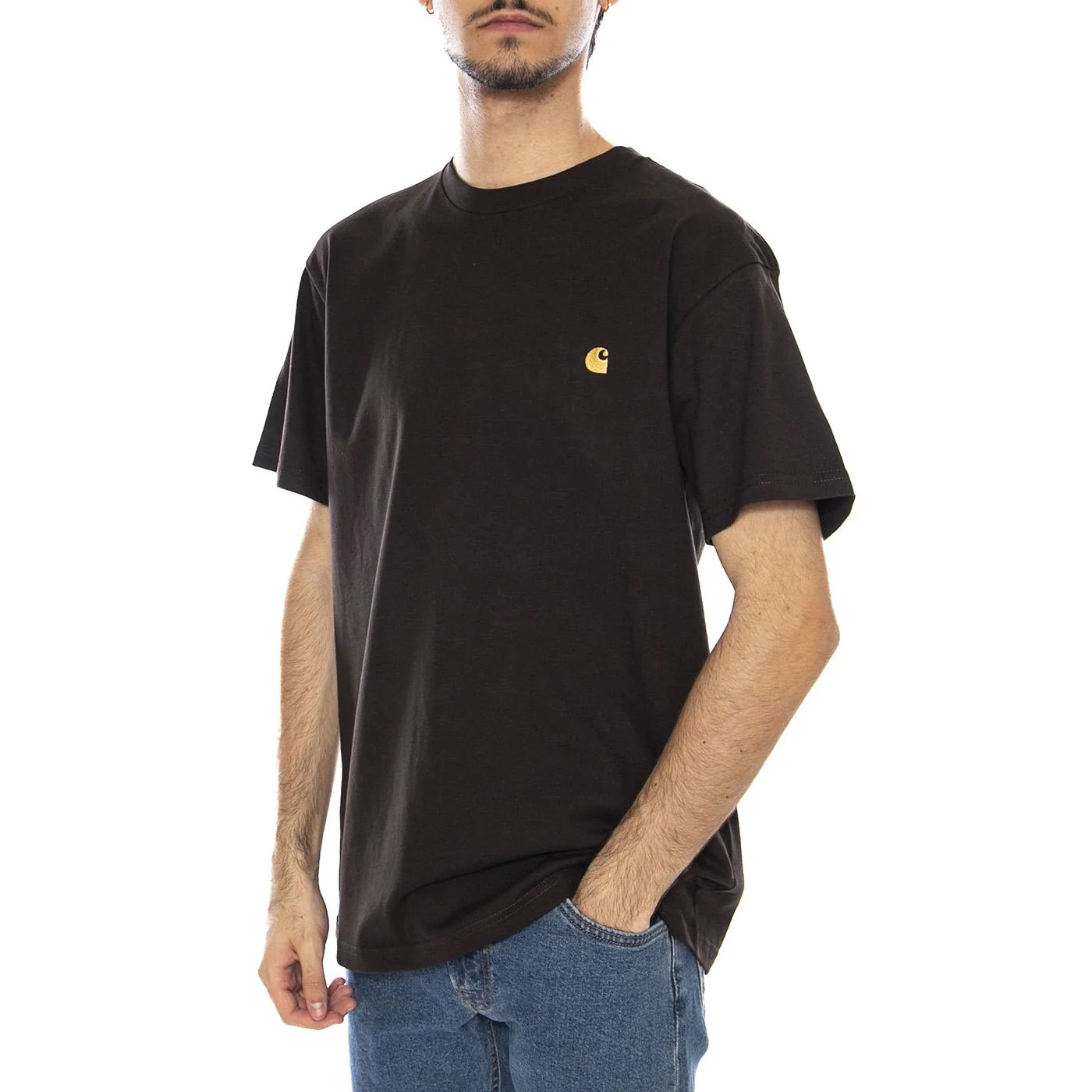 S/S Chase T-Shirt Tobacco / Gold - Men's Crew Neck T-Shirt Brown Men's CARHARTT WIP