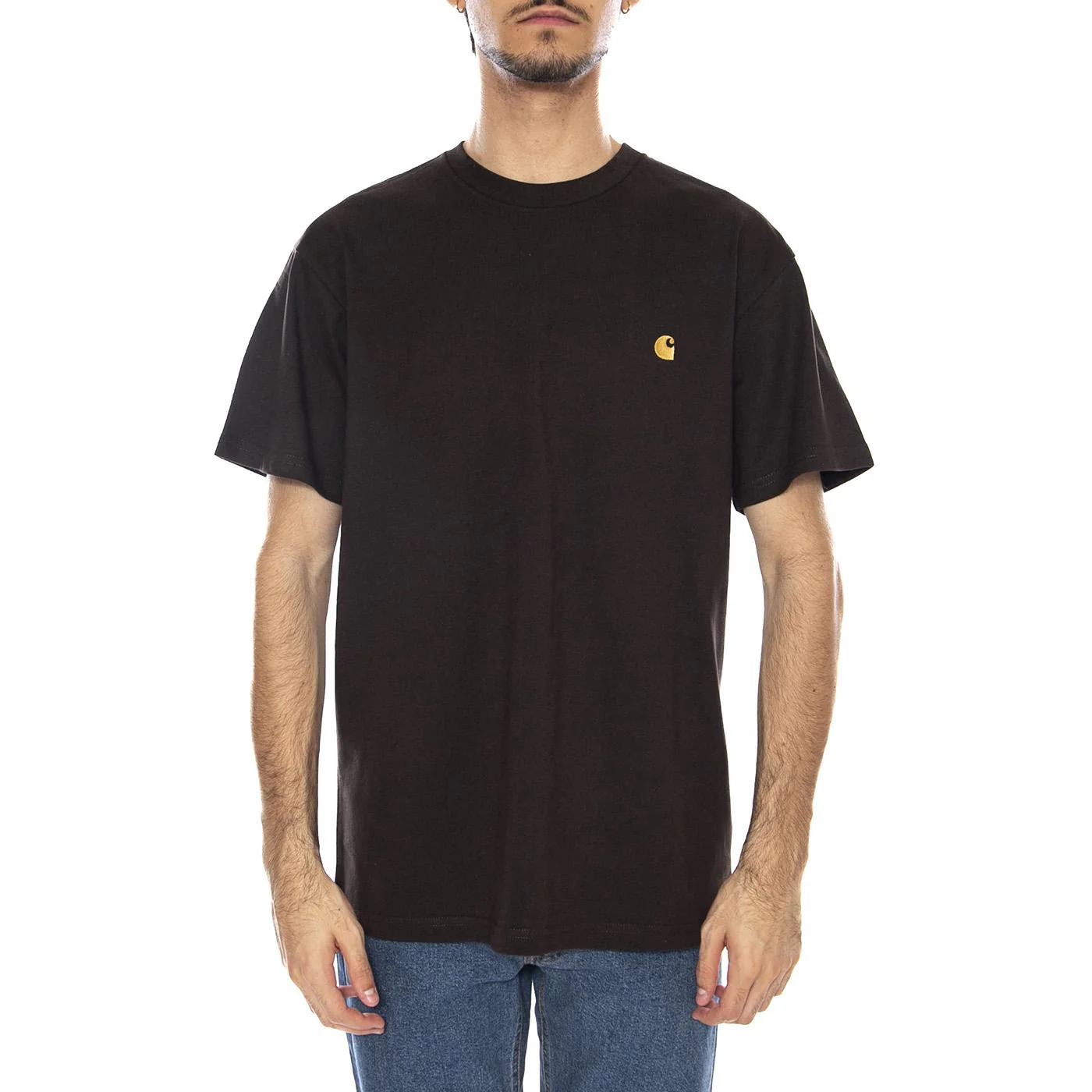 S/S Chase T-Shirt Tobacco / Gold - Men's Crew Neck T-Shirt Brown Men's CARHARTT WIP - Image 2