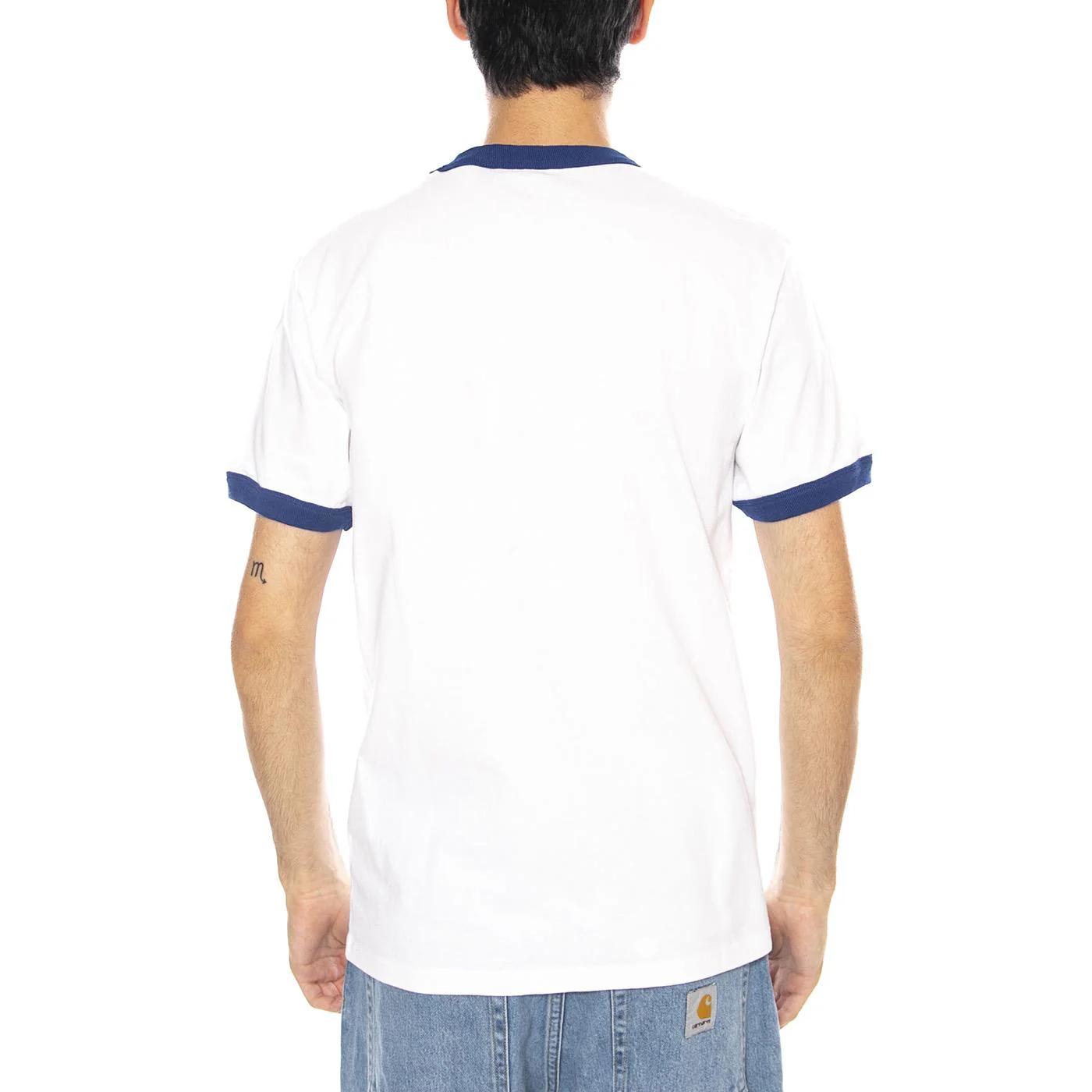 S/S Connection Script Ringer TS White / Wolfsbane - Men's Crew Neck T-Shirt White Men's CARHARTT WIP - Image 3