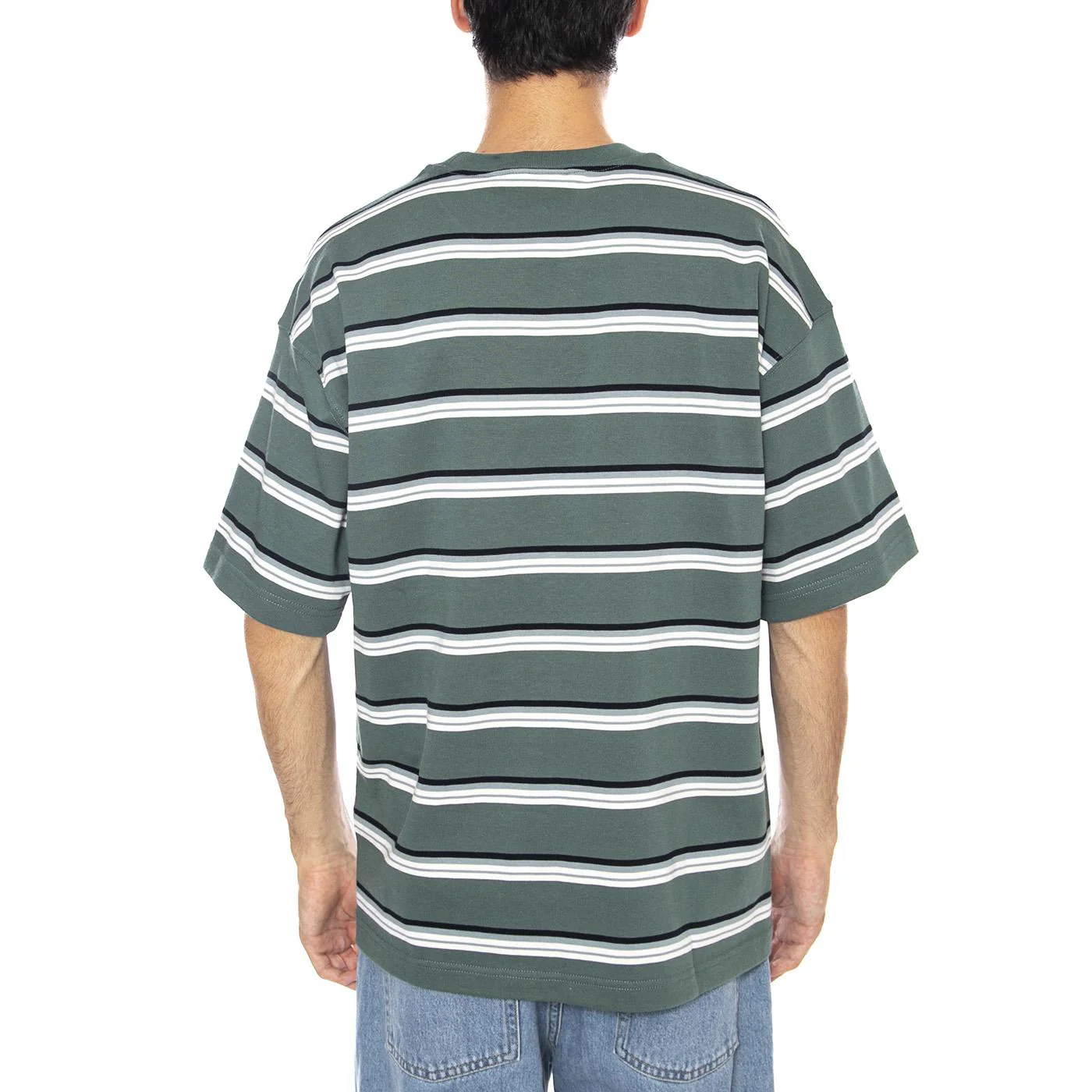 S/S Holm T-Shirt Holm Stripe, Silver Pine - Men's Crew Neck T-Shirt Multicolor Men's CARHARTT WIP - Image 3