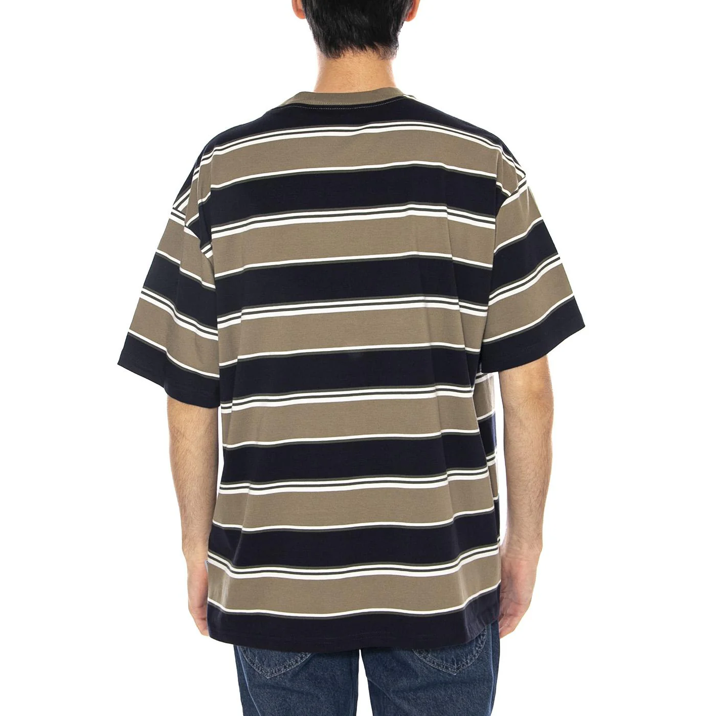 S/S Malone T-Shirt Malone Stripe, Brass - Men's Crew Neck T-Shirt Multicolor Men's CARHARTT WIP - Image 3