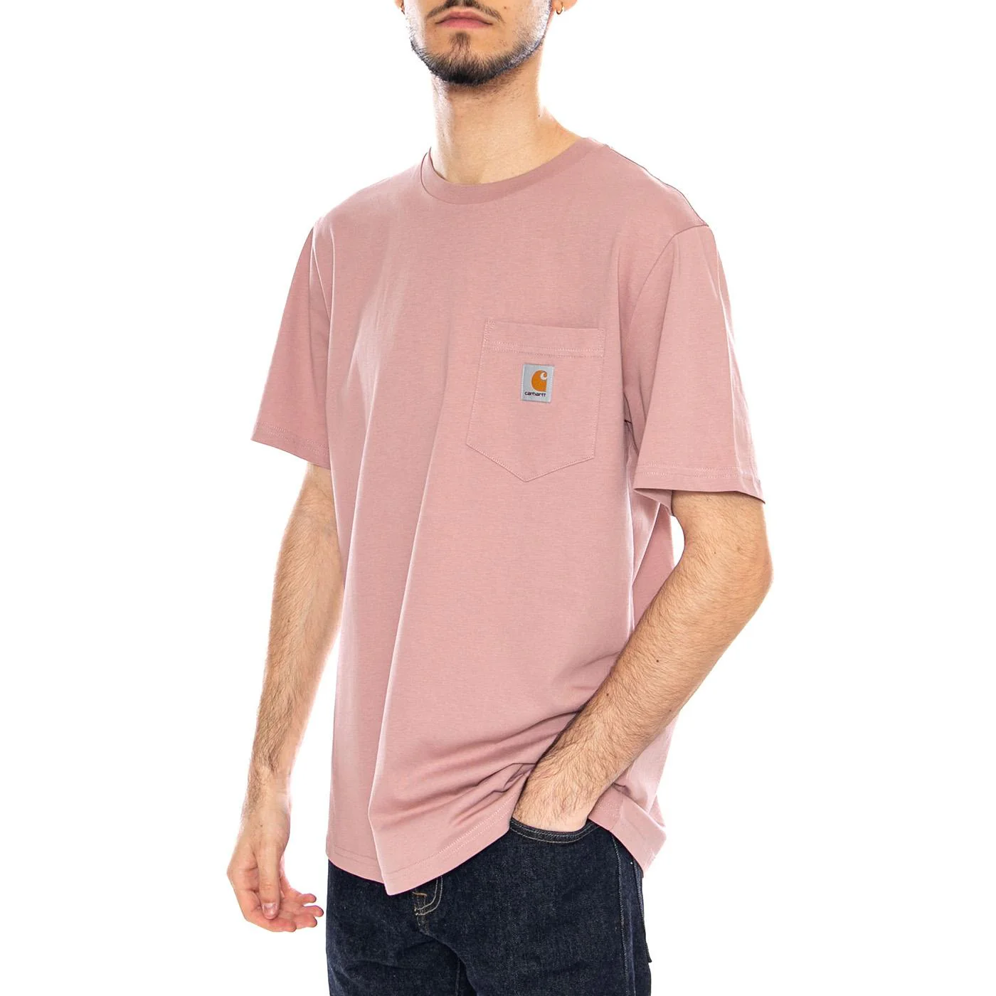 S/S Pocket T-Shirt Glassy Pink - Men's Crew Neck T-Shirt Pink Men's CARHARTT WIP