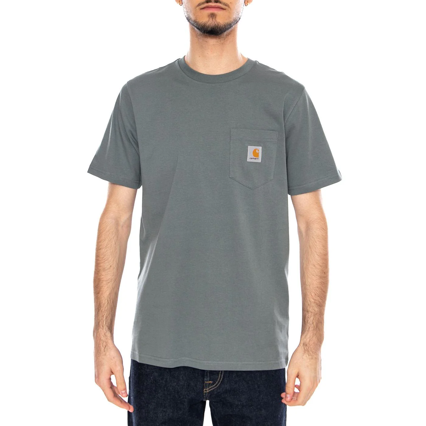 S/S Pocket T-Shirt Velvet Green - Men's Crew Neck T-Shirt Green Men's CARHARTT WIP - Image 2