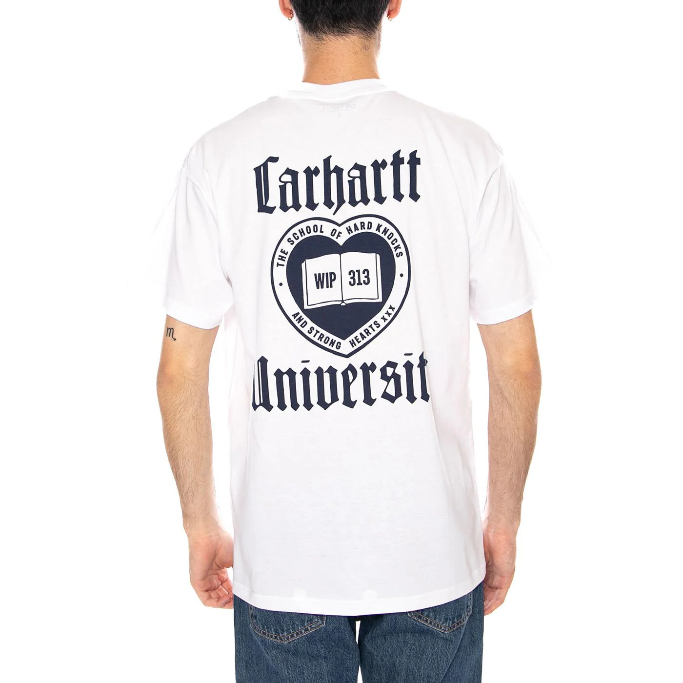 S/S Schooling T-Shirt White - Men's White Crewneck T-Shirt Men CARHARTT WIP - Image 3