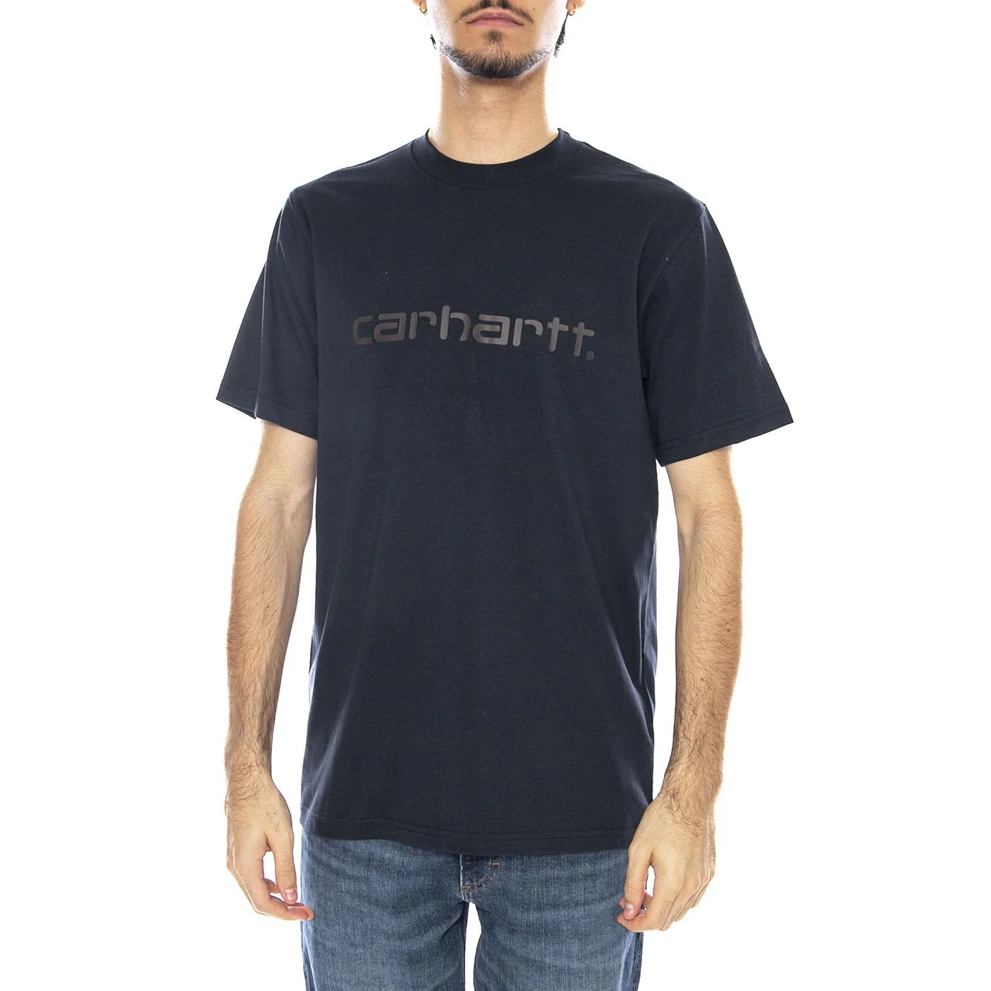 S/S Script T-Shirt Deep Night / Palisander - Men's Crew Neck T-Shirt Dark Blue Men's CARHARTT WIP - Image 2