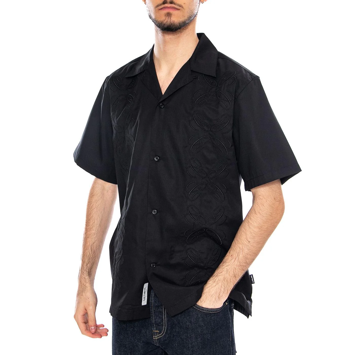 S/S Signet Shirt Black - Men's Short Sleeve Shirt Black CARHARTT WIP