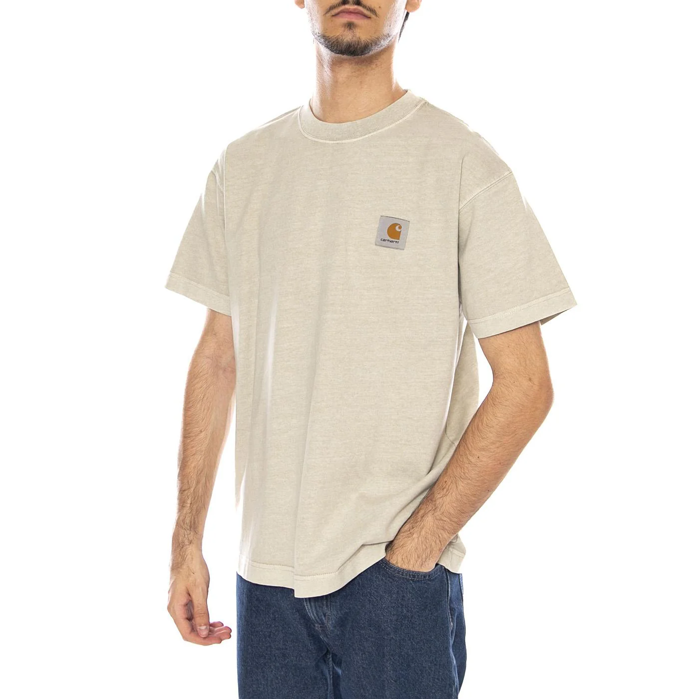 S/S Vista Fleur De Sel T-Shirt - Men's Crew Neck T-Shirt Beige Men's CARHARTT WIP