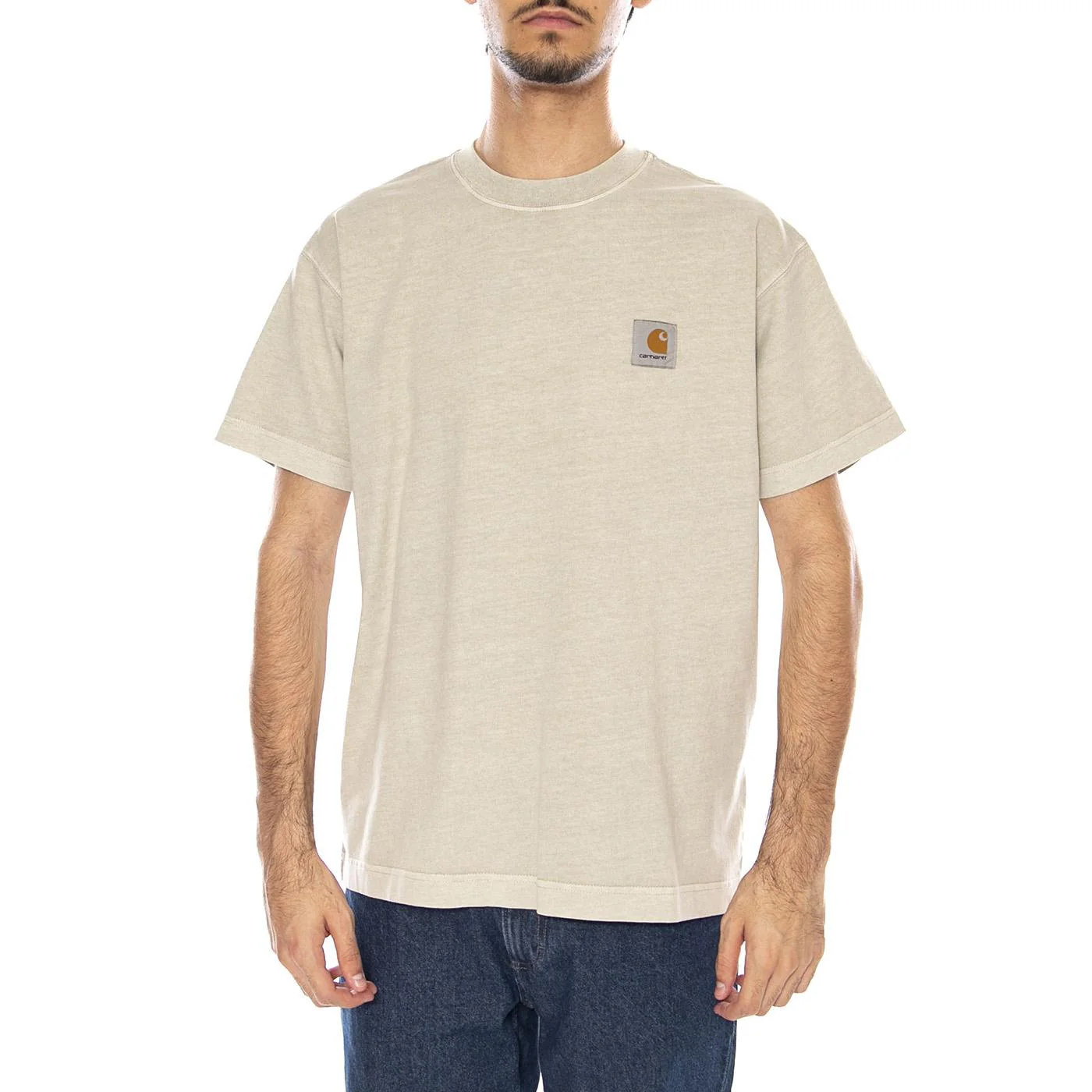 S/S Vista Fleur De Sel T-Shirt - Men's Crew Neck T-Shirt Beige Men's CARHARTT WIP - Image 2