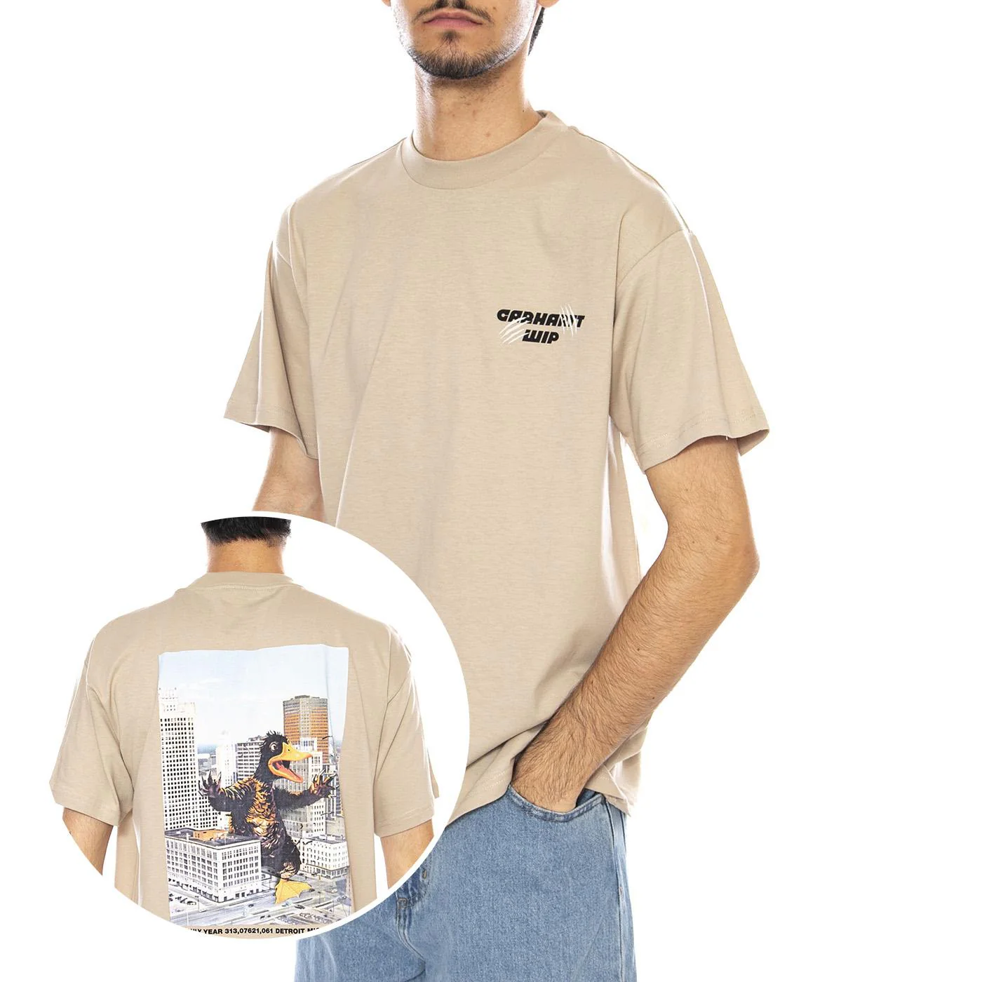 S/S Wiptopia T-Shirt Wall - Men's Crew Neck T-Shirt Beige Men's CARHARTT WIP
