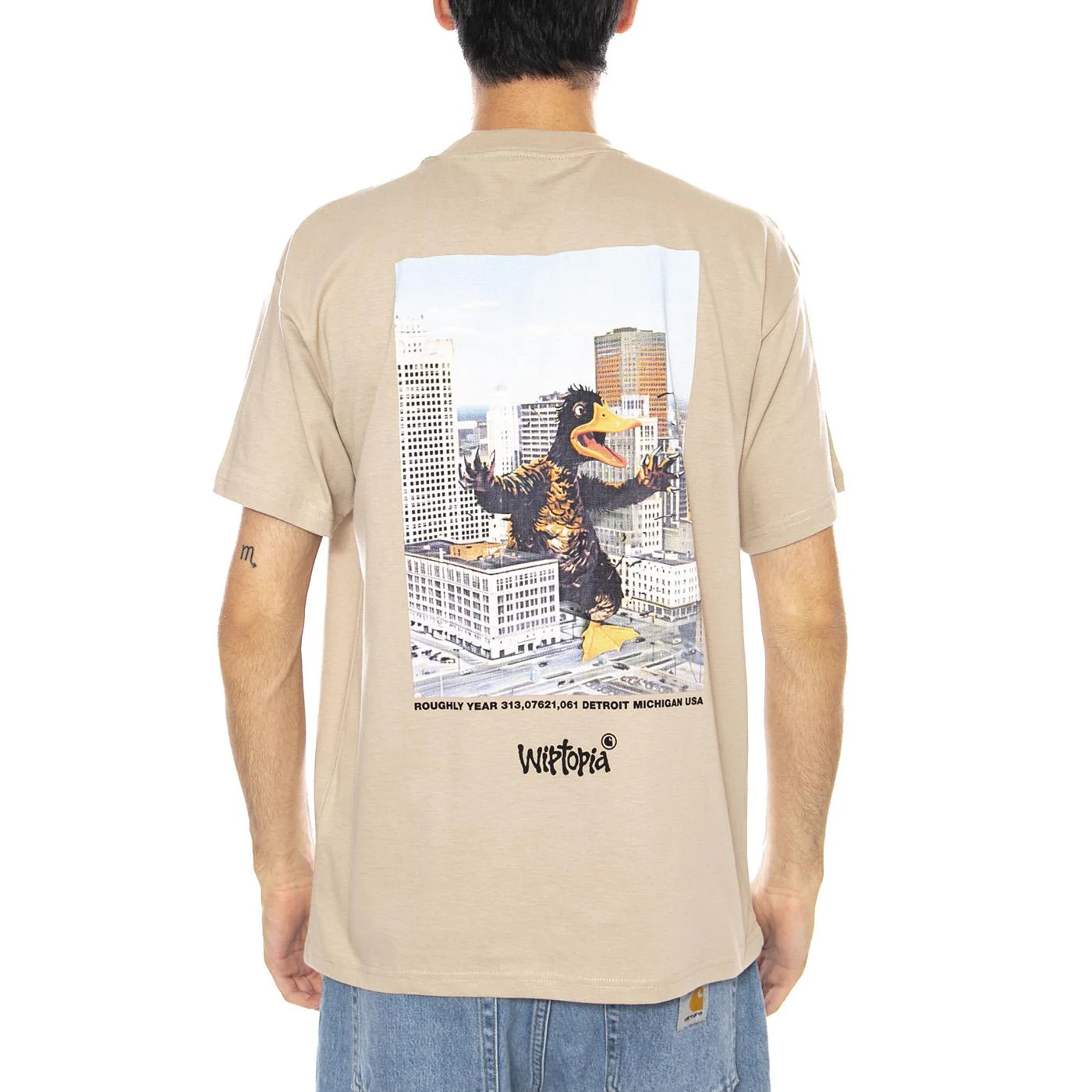 S/S Wiptopia T-Shirt Wall - Men's Crew Neck T-Shirt Beige Men's CARHARTT WIP - Image 3