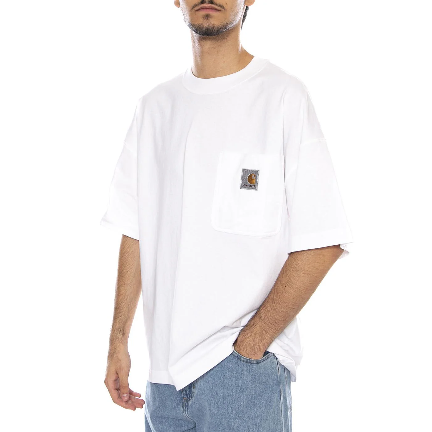 S/S Work Pocket T-Shirt White - Men's Crew Neck T-Shirt White CARHARTT WIP