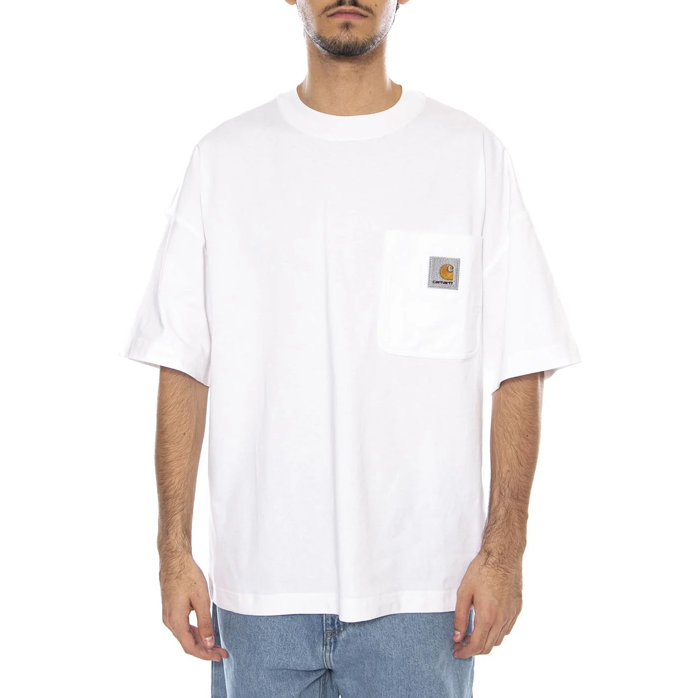 S/S Work Pocket T-Shirt White - Men's Crew Neck T-Shirt White CARHARTT WIP - Image 2