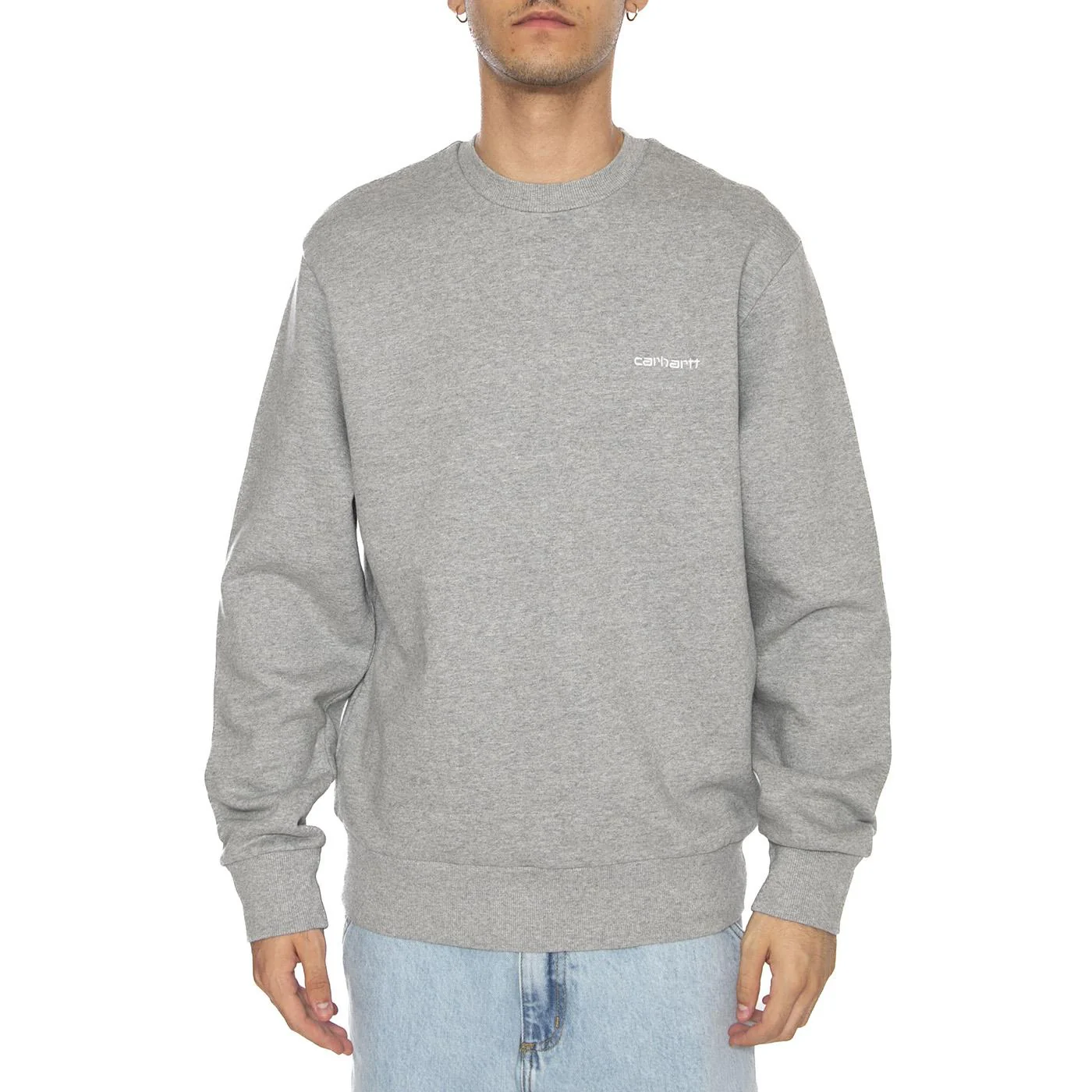 Script Embroidery Sweat Grey Heather / White - Image 3