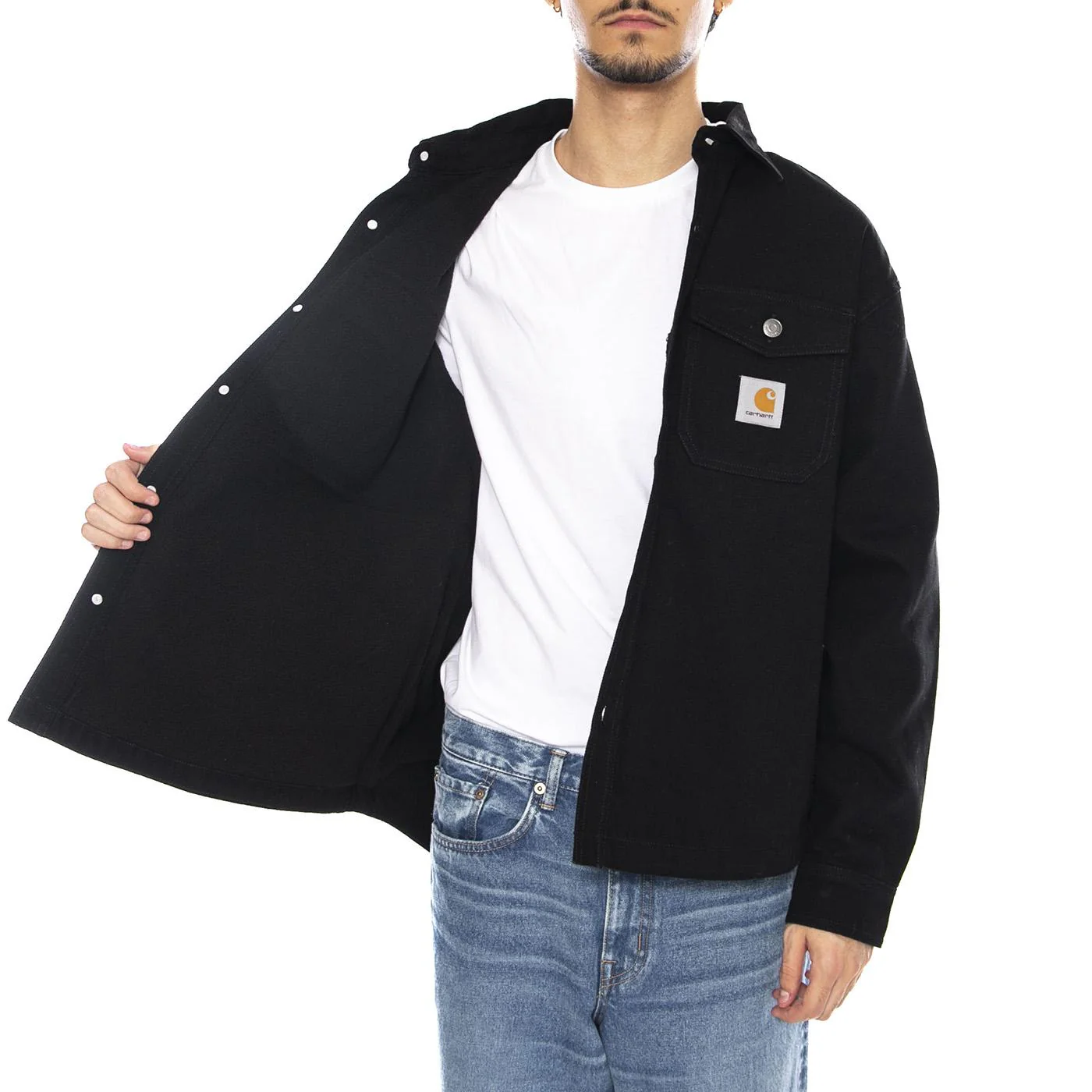 Selby Shirt Jac Black - Men's Black Shirt CARHARTT WIP - Image 4
