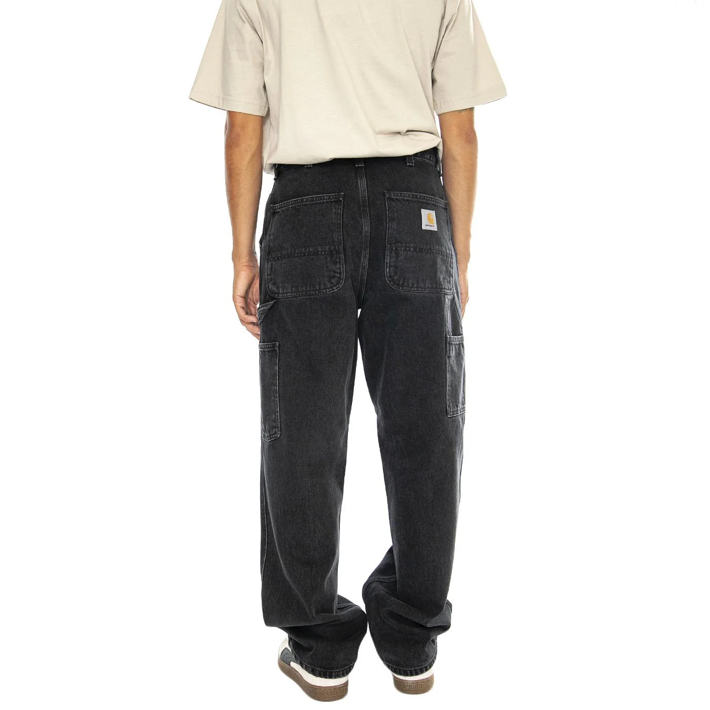 Single Knee Pant Black /stone washed - Image 3