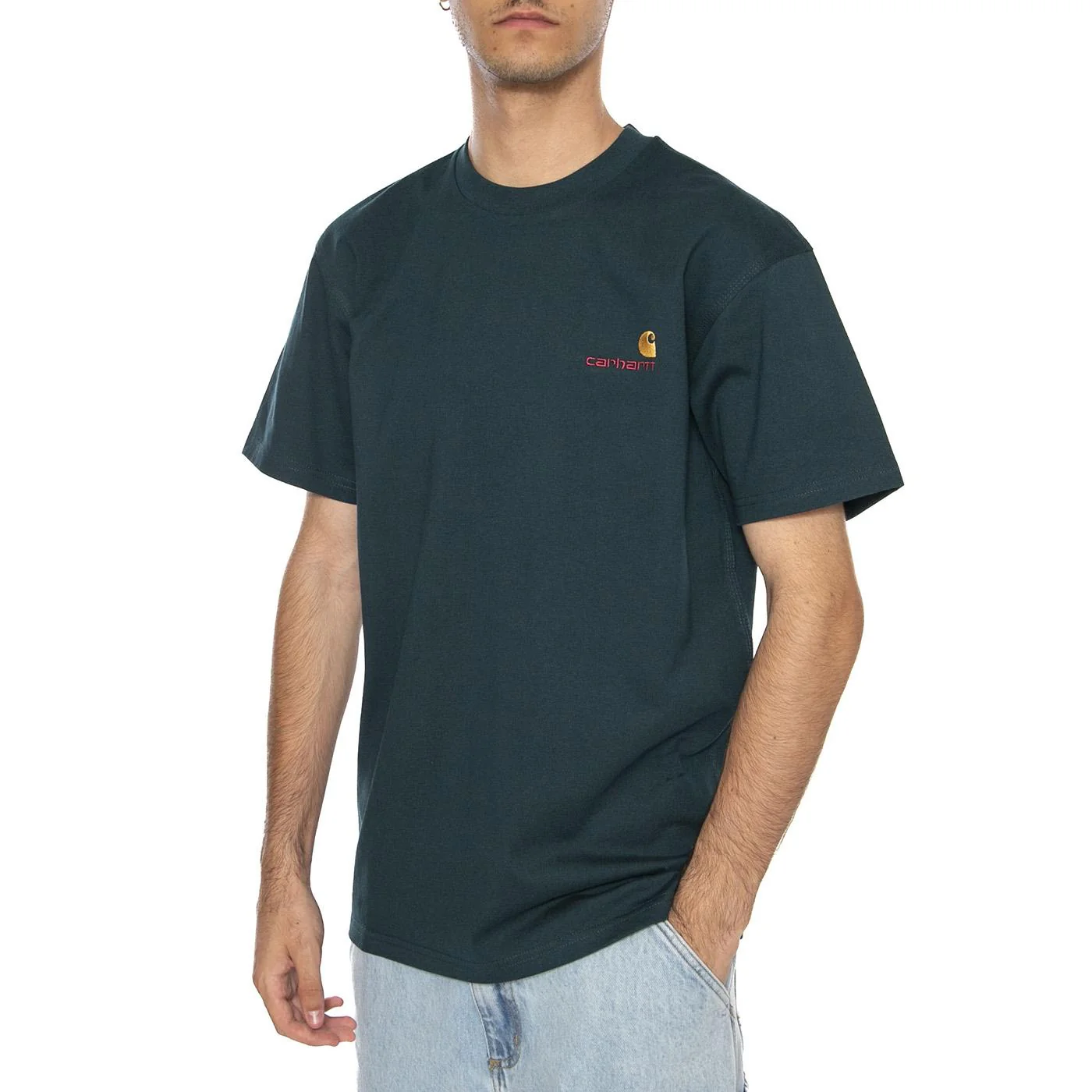 S/S American Script T-Shirt Deep Lagoon