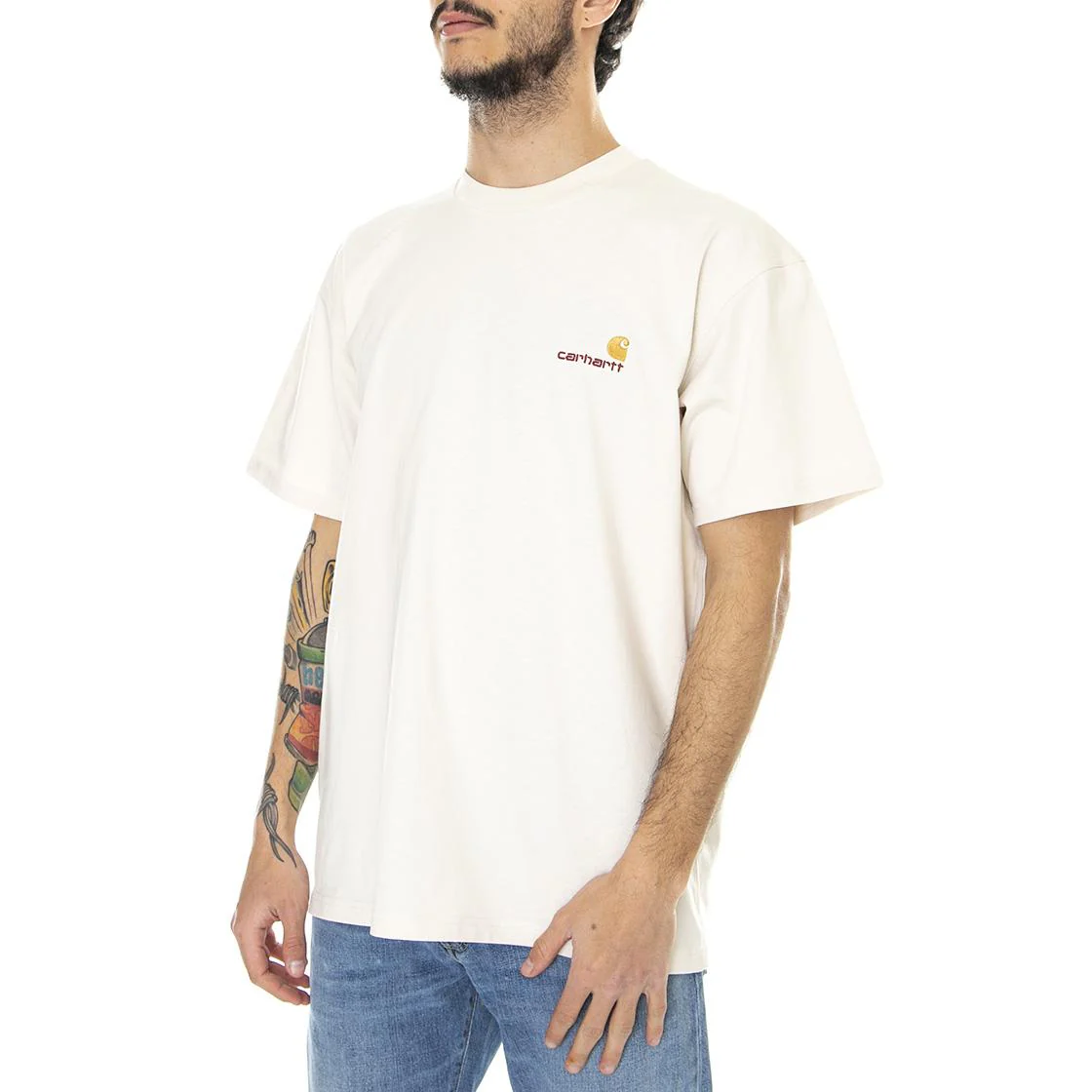 S/S American Script T-Shirt Natural Mens