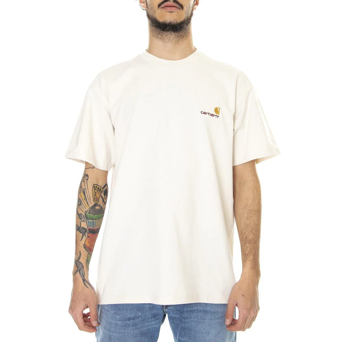 S/S American Script T-Shirt Natural Mens - Image 2