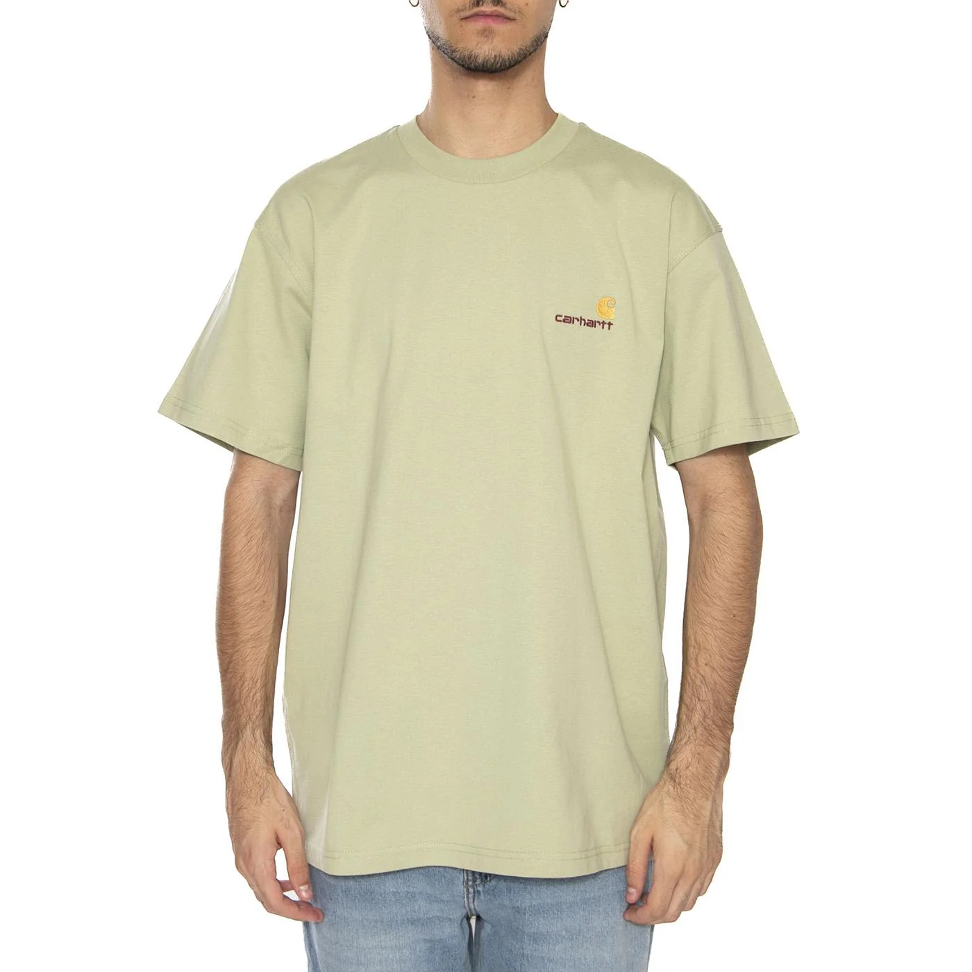 S/S American Script T-Shirt Pale Olive - Image 3