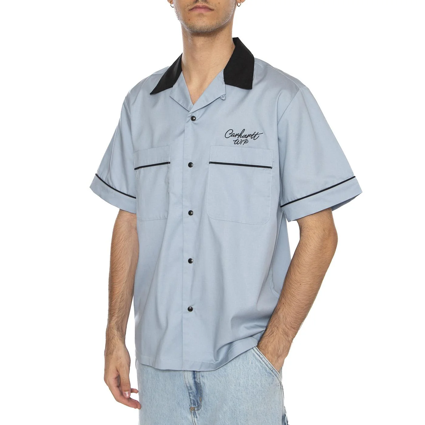 S/S Bowl Shirt Blue Fog / Black - Image 2