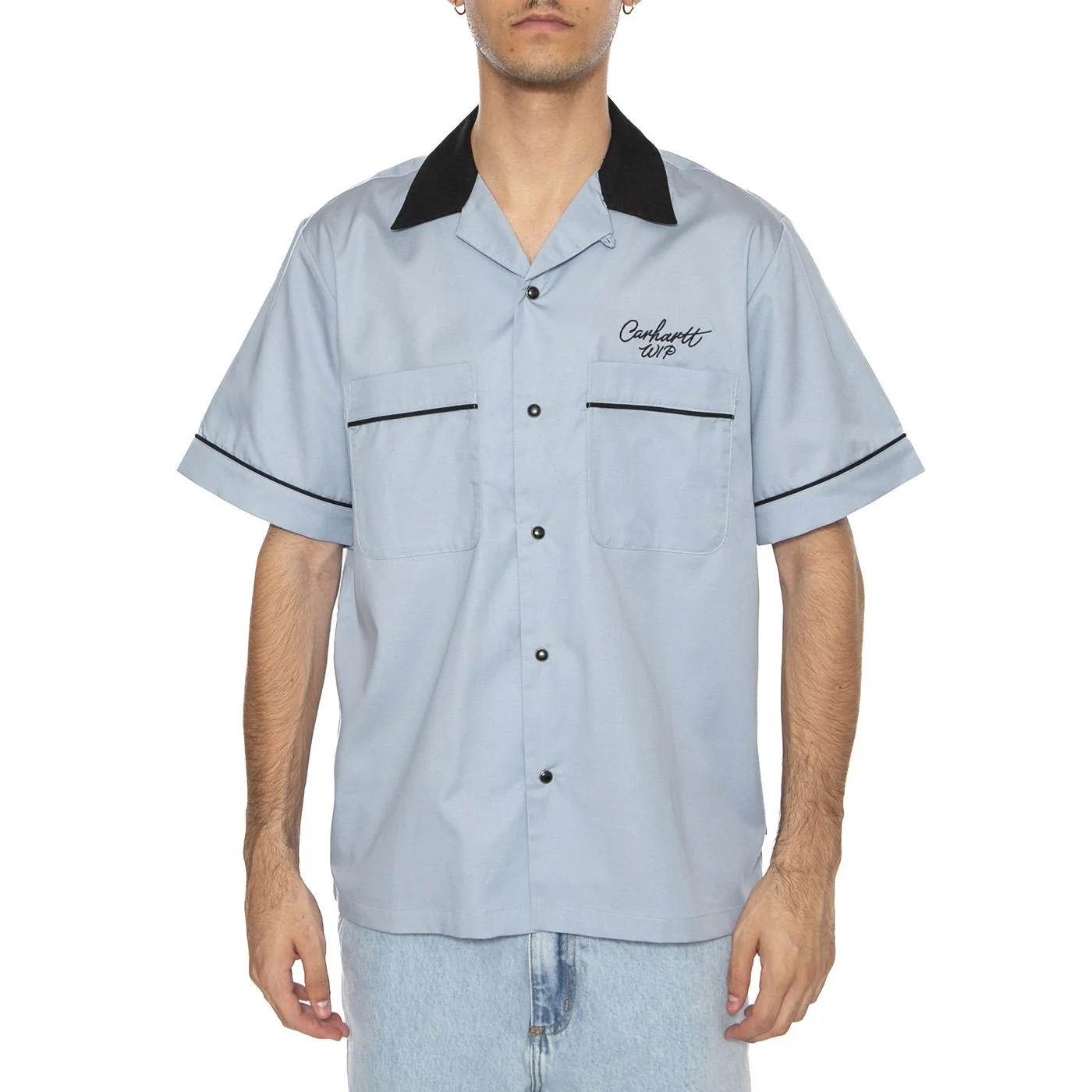S/S Bowl Shirt Blue Fog / Black - Image 3