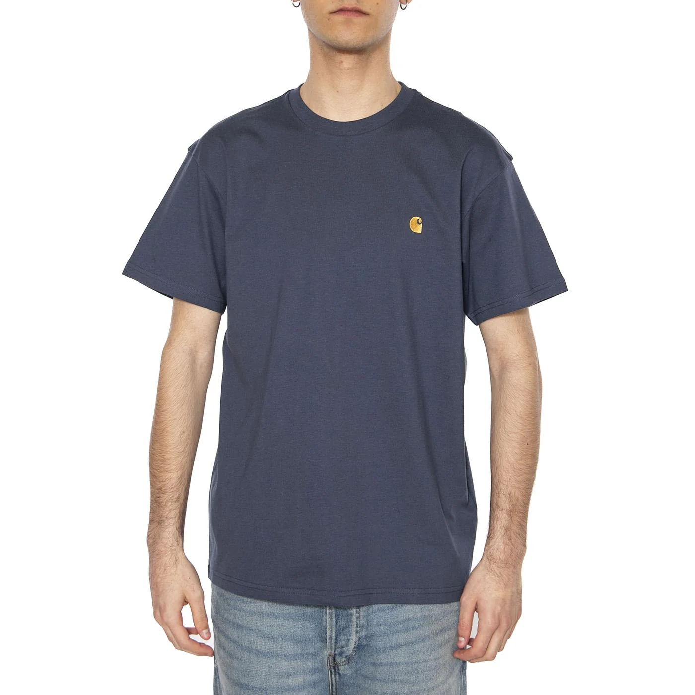 S/S Chase T-Shirt Dusky Blue / Gold - Image 2