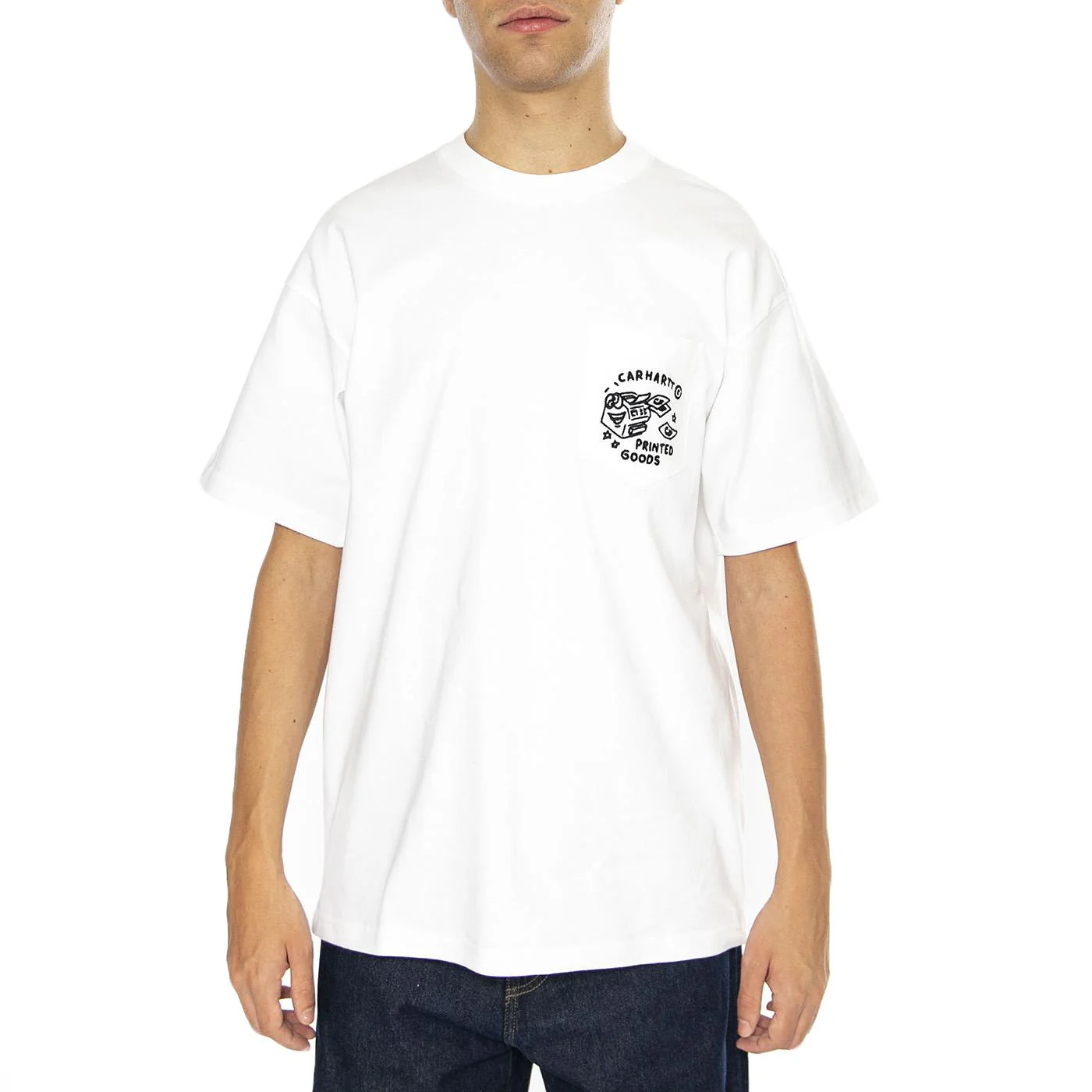 S/S Fragments Pocket T-Shirt White / Black - Image 2