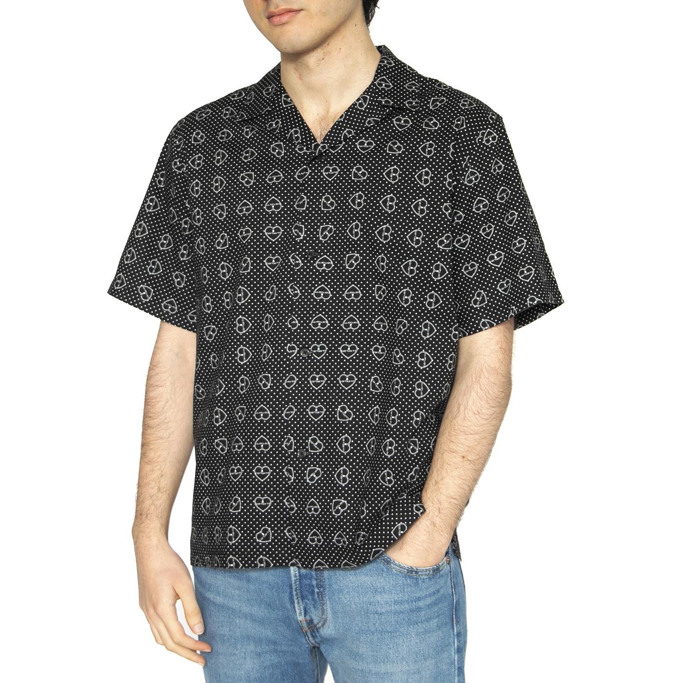 S/S Furoshiki Shirt Furoshiki Print, Black