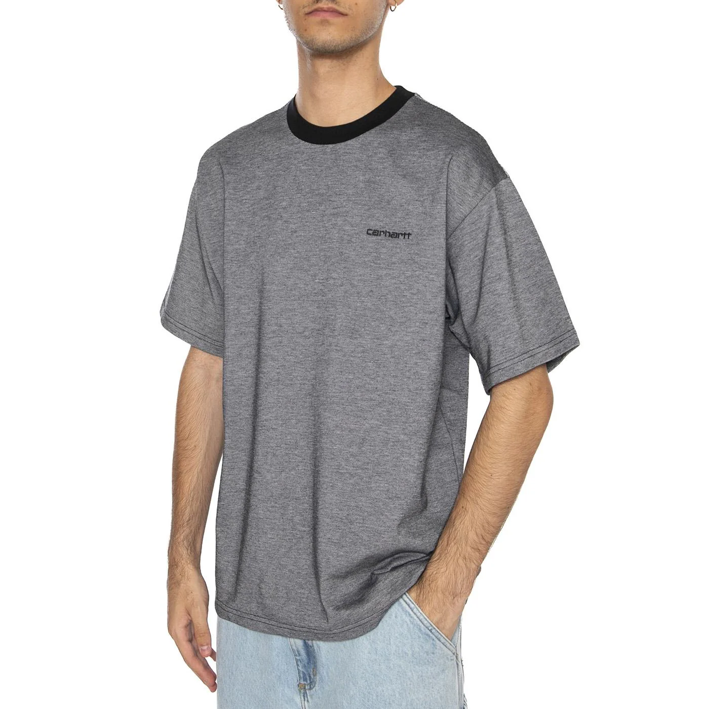 S/S PiquÃ© T-Shirt Black / White / Black - Image 2