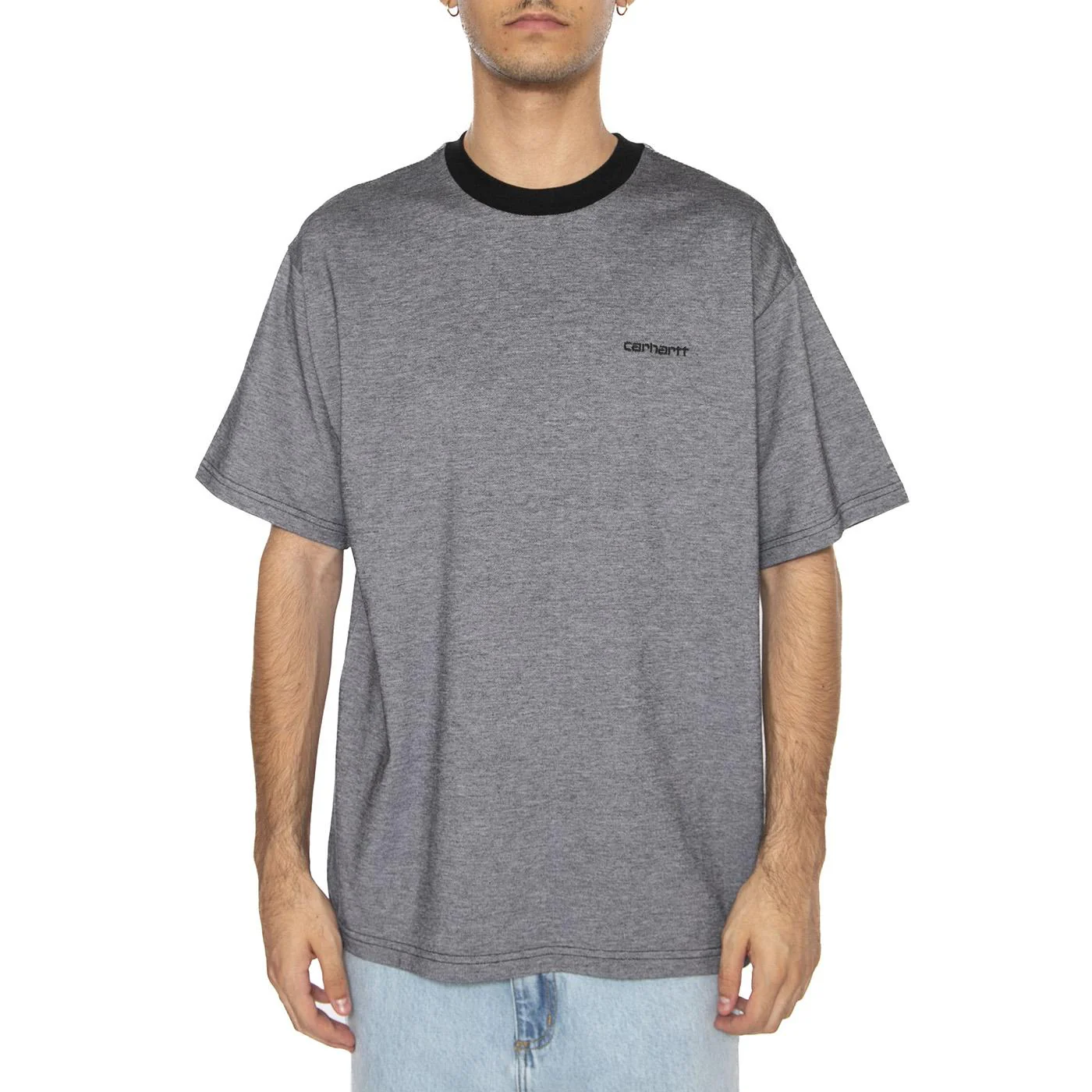 S/S PiquÃ© T-Shirt Black / White / Black - Image 3