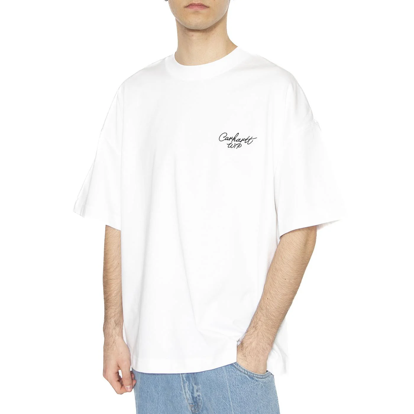 S/S Signature Script T-Shirt White / Black