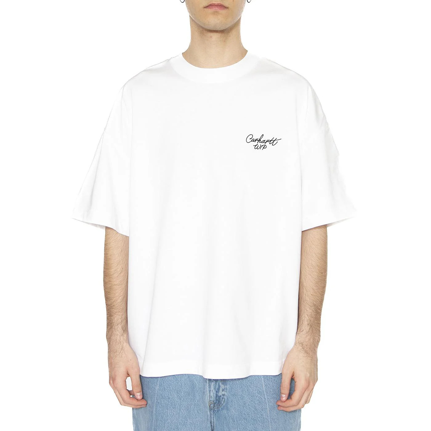 S/S Signature Script T-Shirt White / Black - Image 2