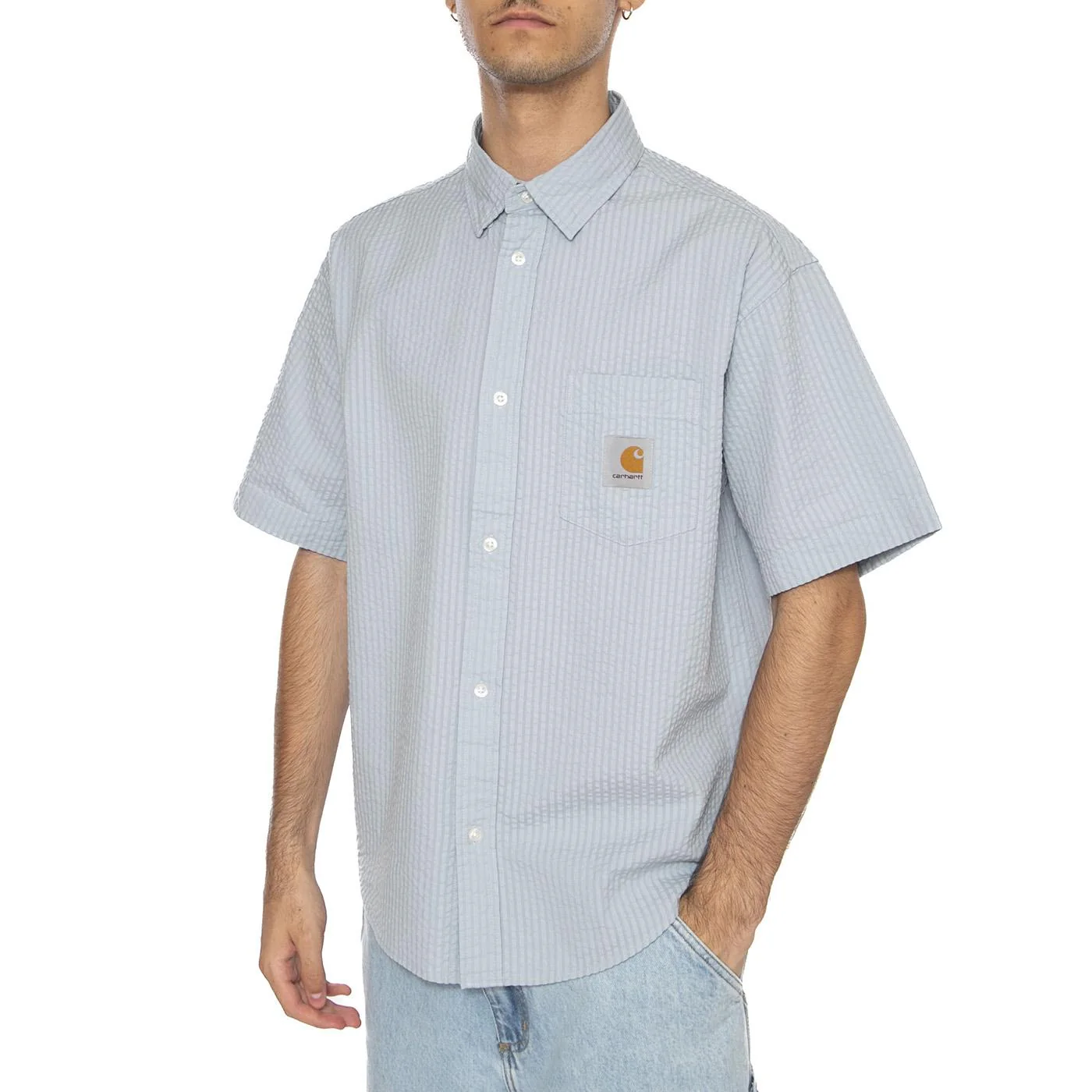 S/S Toland Shirt Toland Stripe, Blue Fog - Image 2