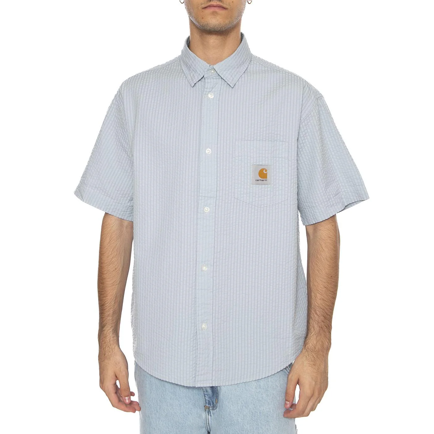 S/S Toland Shirt Toland Stripe, Blue Fog - Image 3