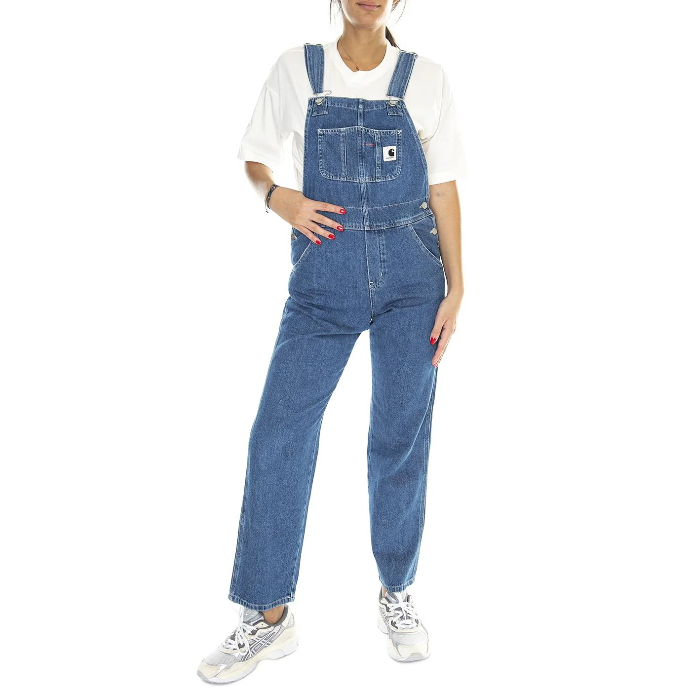 W' Bib Overall Straight Blue /stone washed